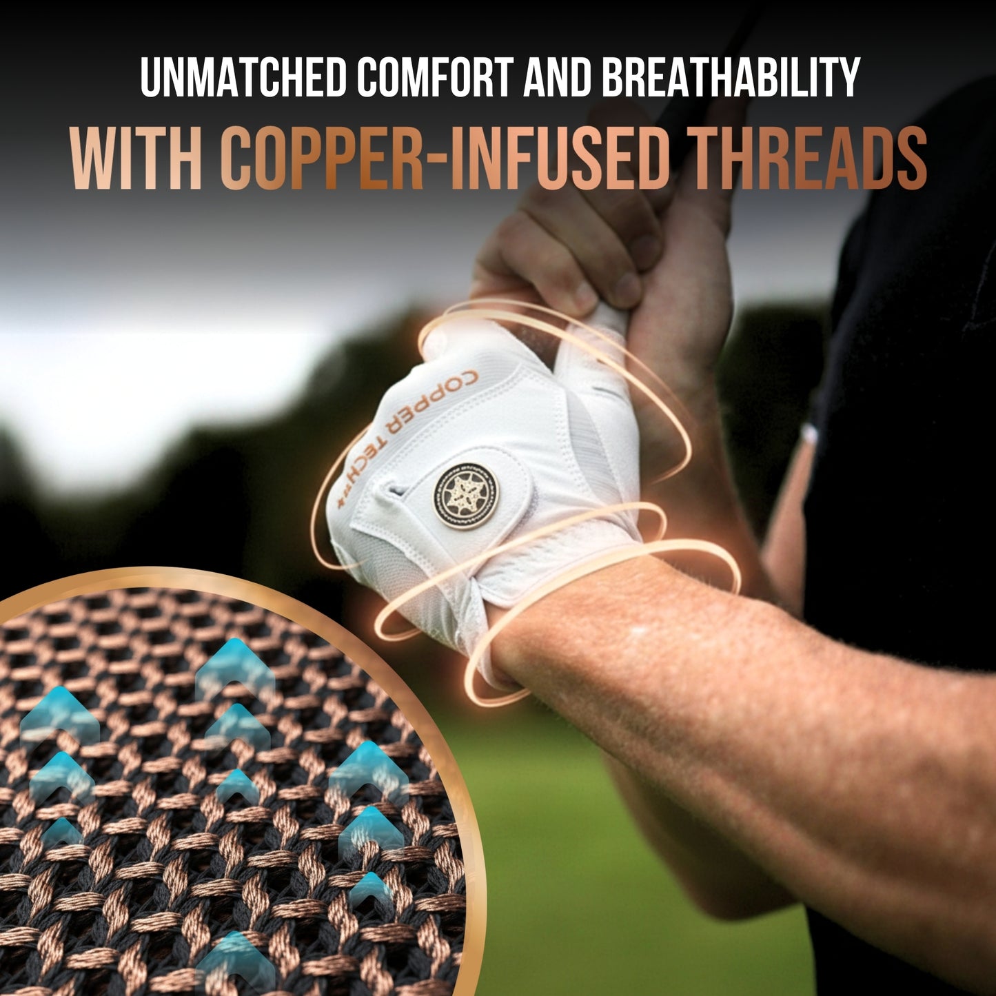 Copper Tech Plus Men's Golf Glove (White/Gray)