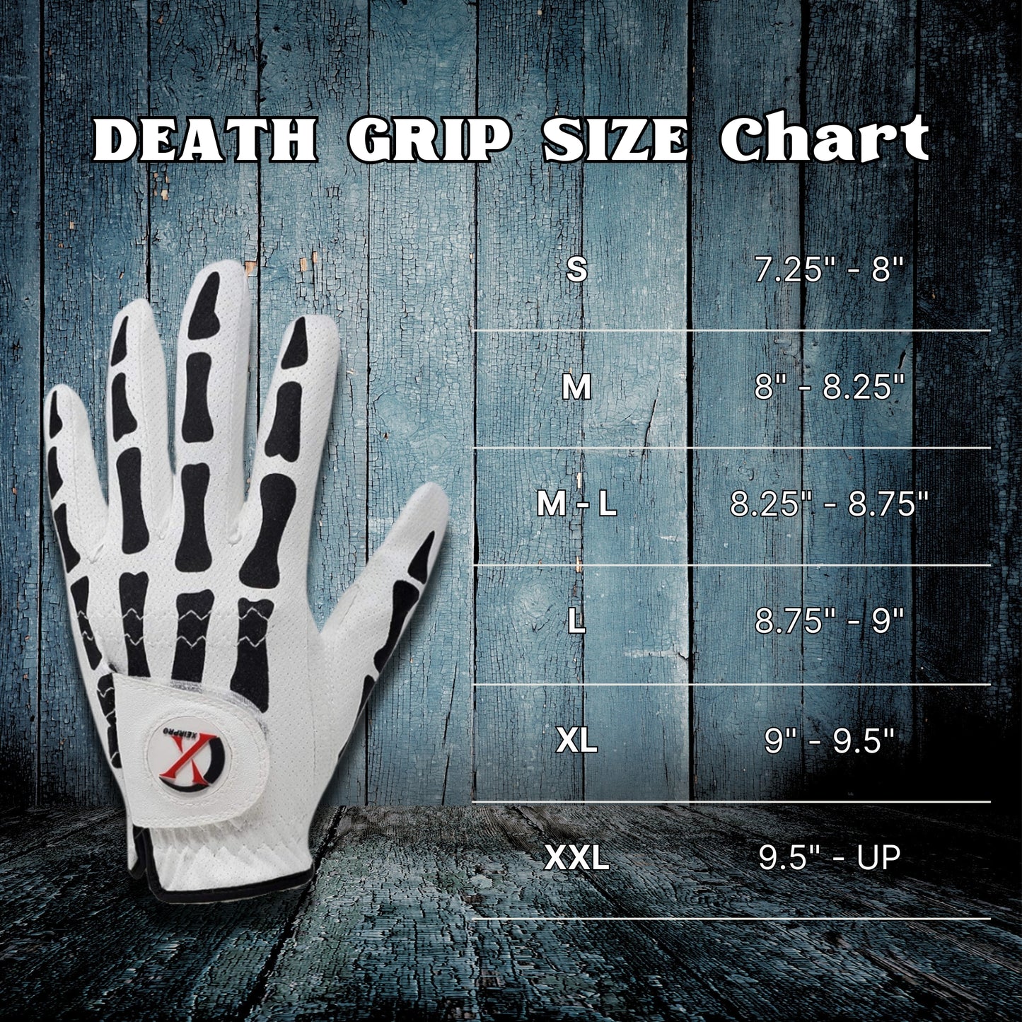 XEIR PRO Men's Death Grip Golf Gloves (Black & White, 2 Pack)