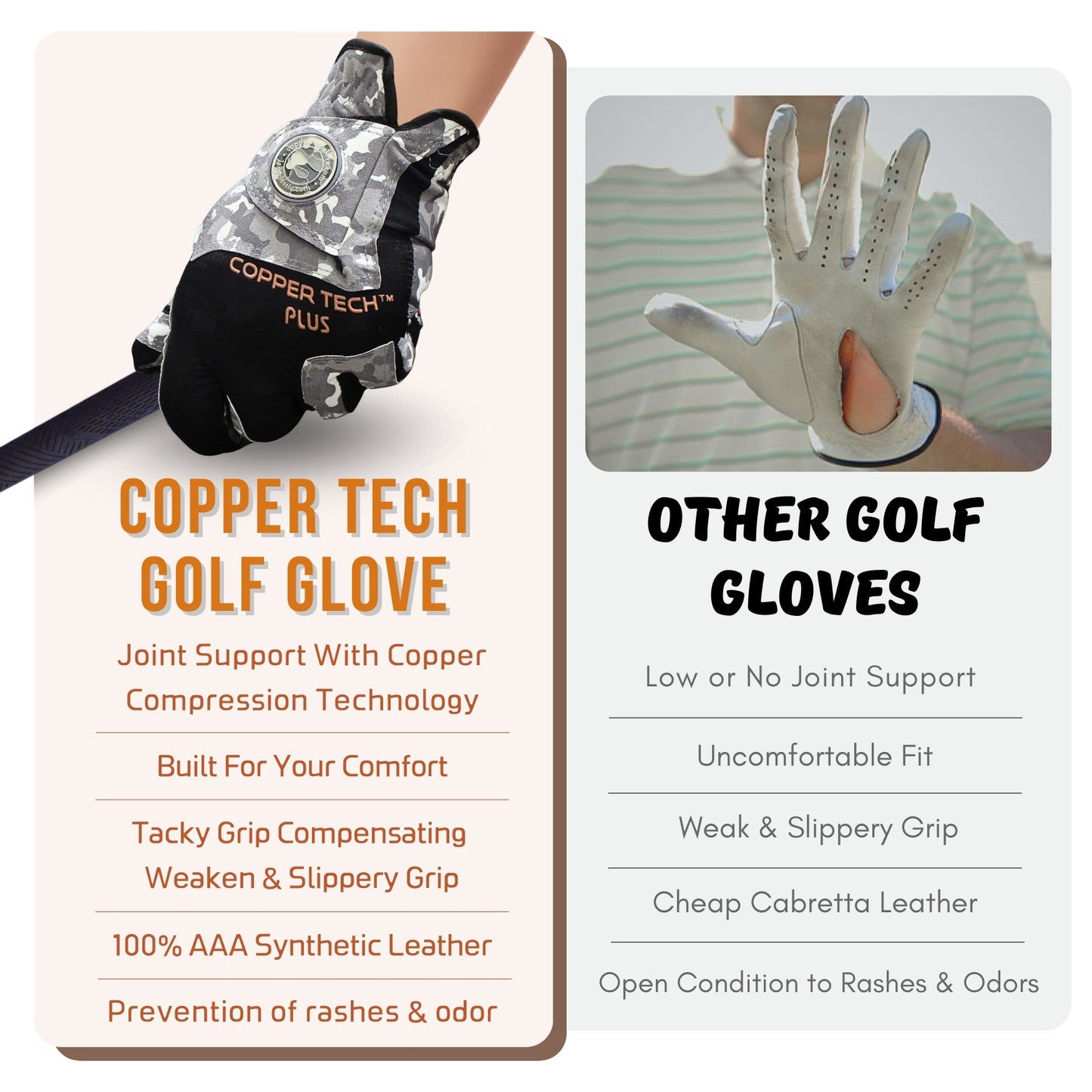 Copper Tech Plus Women's Golf Glove (Camouflage Edition)