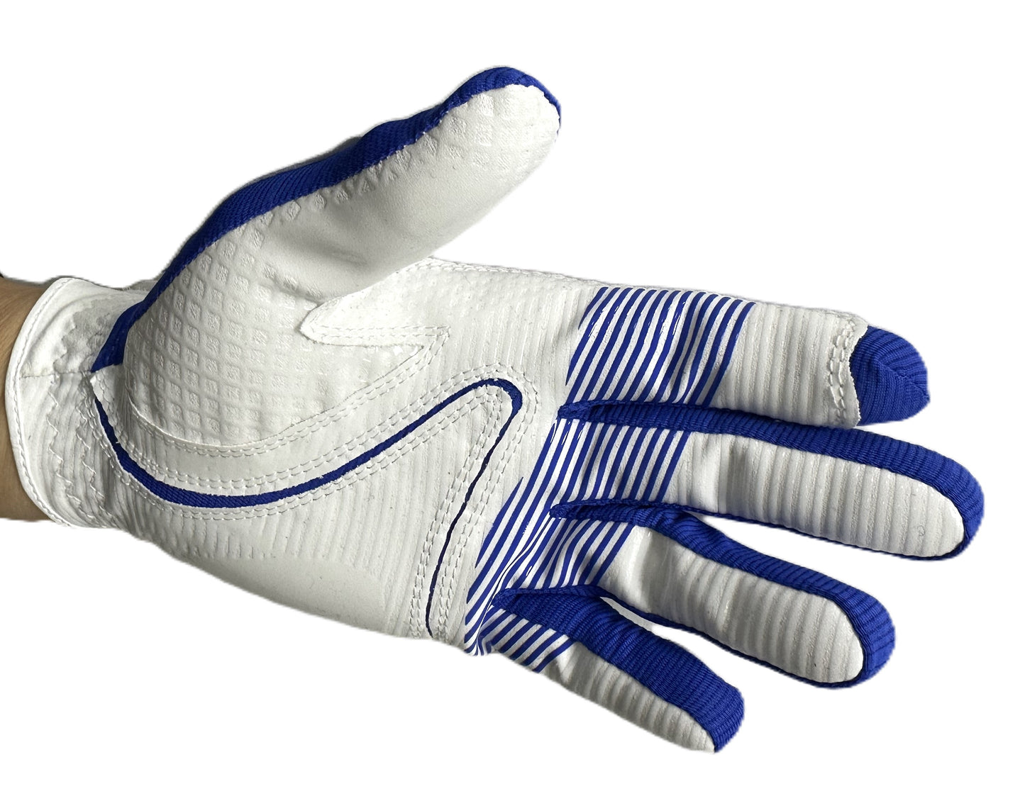 Copper Tech Golf Grip Training Gloves Men's Left OR Right Hand White/Royal Blue with Ball Marker
