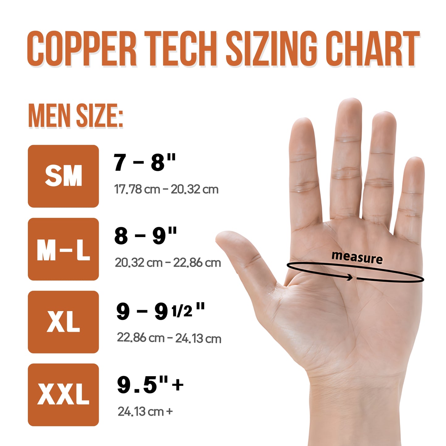 Copper Tech Plus Men's Golf Glove (White/Gray)