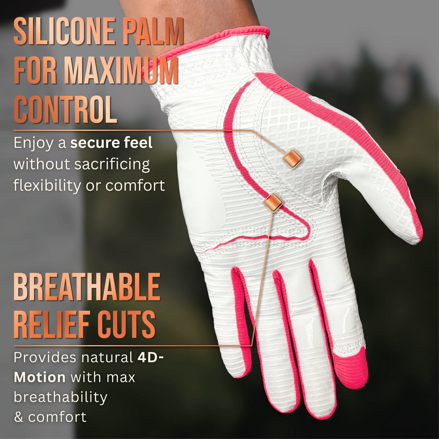 Copper Tech Plus Women's Golf Gloves [Worn on Left Hand]