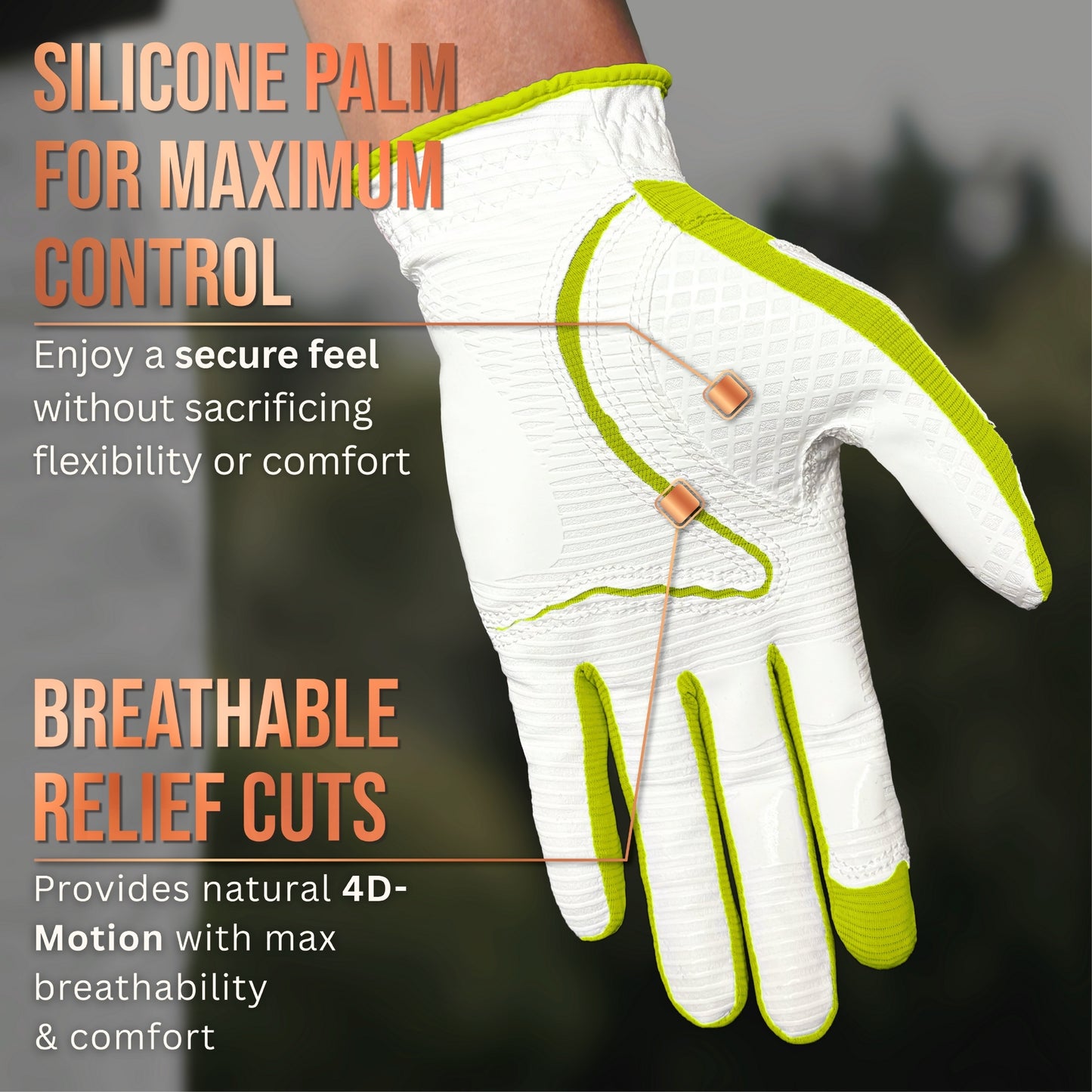 Copper Tech Plus Women's Golf Gloves [Worn on Left Hand]
