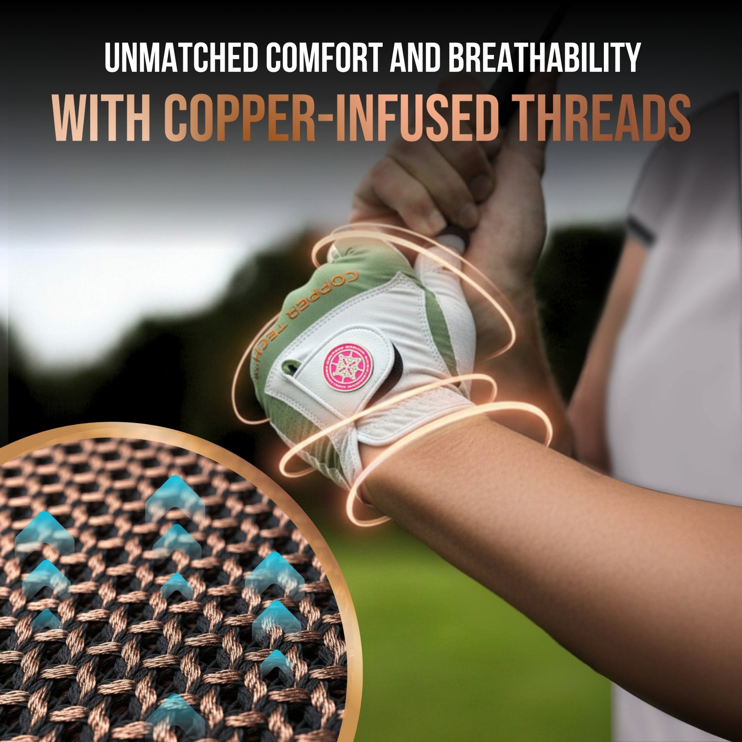 Copper Tech Plus Women's Golf Gloves [Worn on Left Hand]