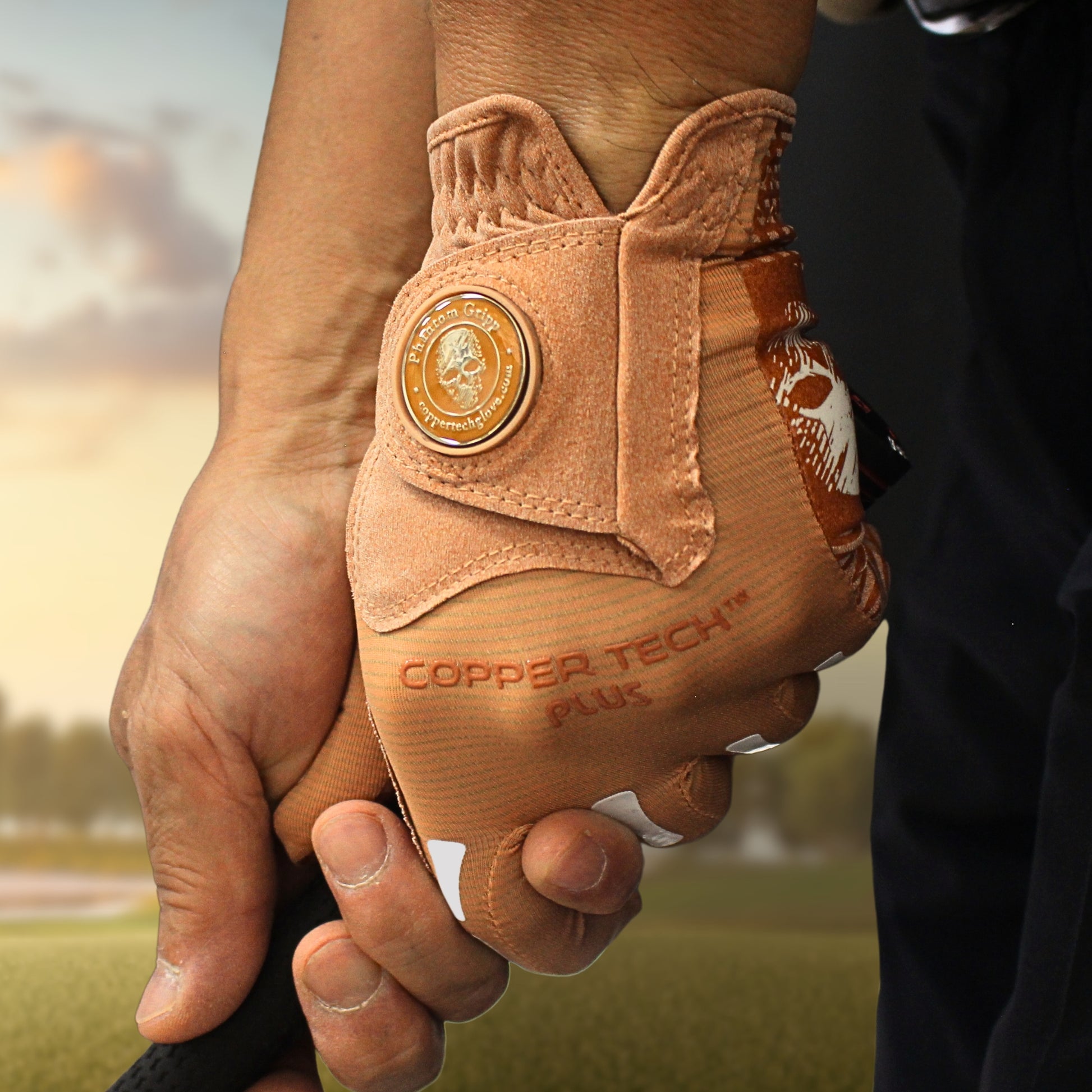 Brown Skeleton Copper golf glove men left right handed golfers 