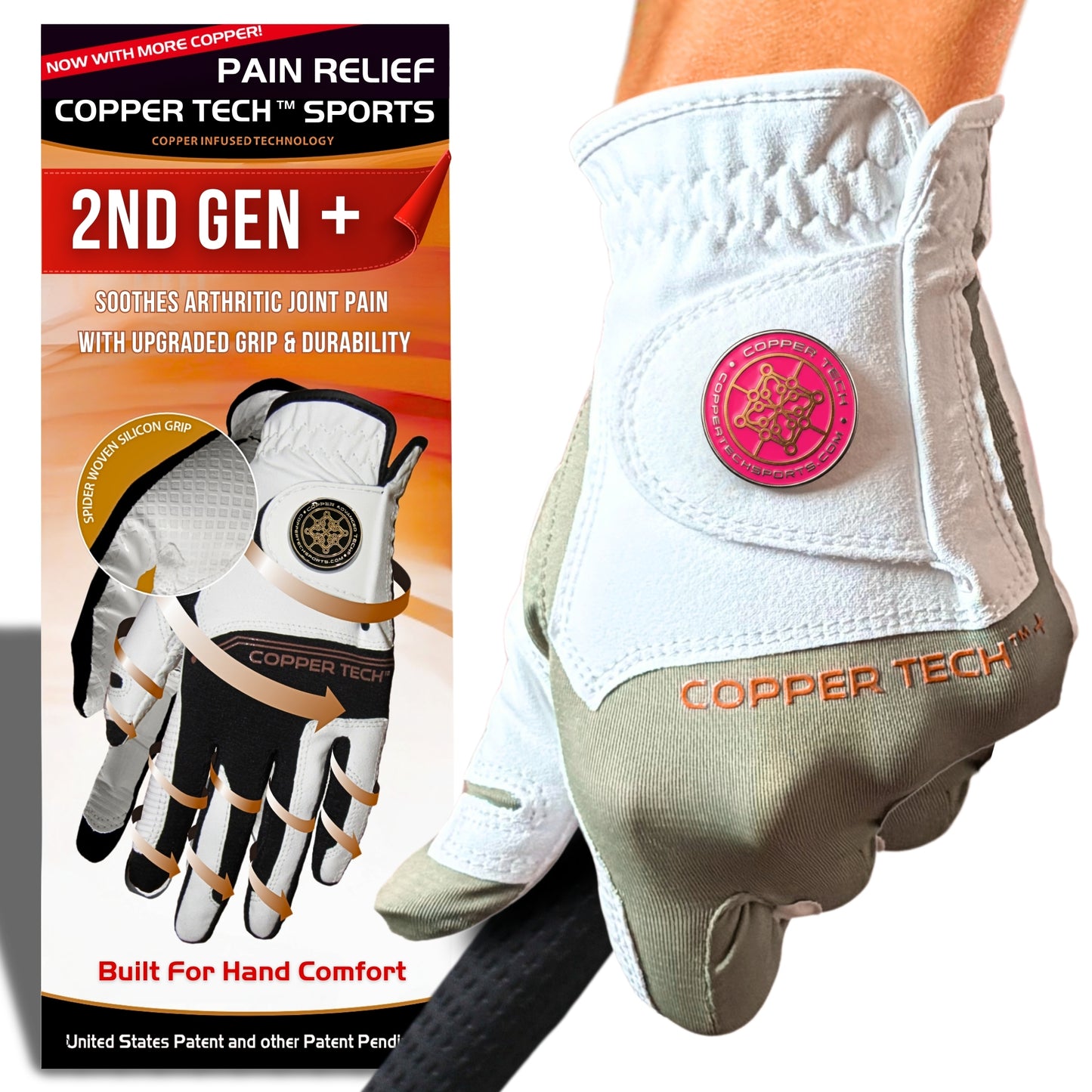 Copper Tech Plus Women's Golf Gloves [Worn on Left Hand]