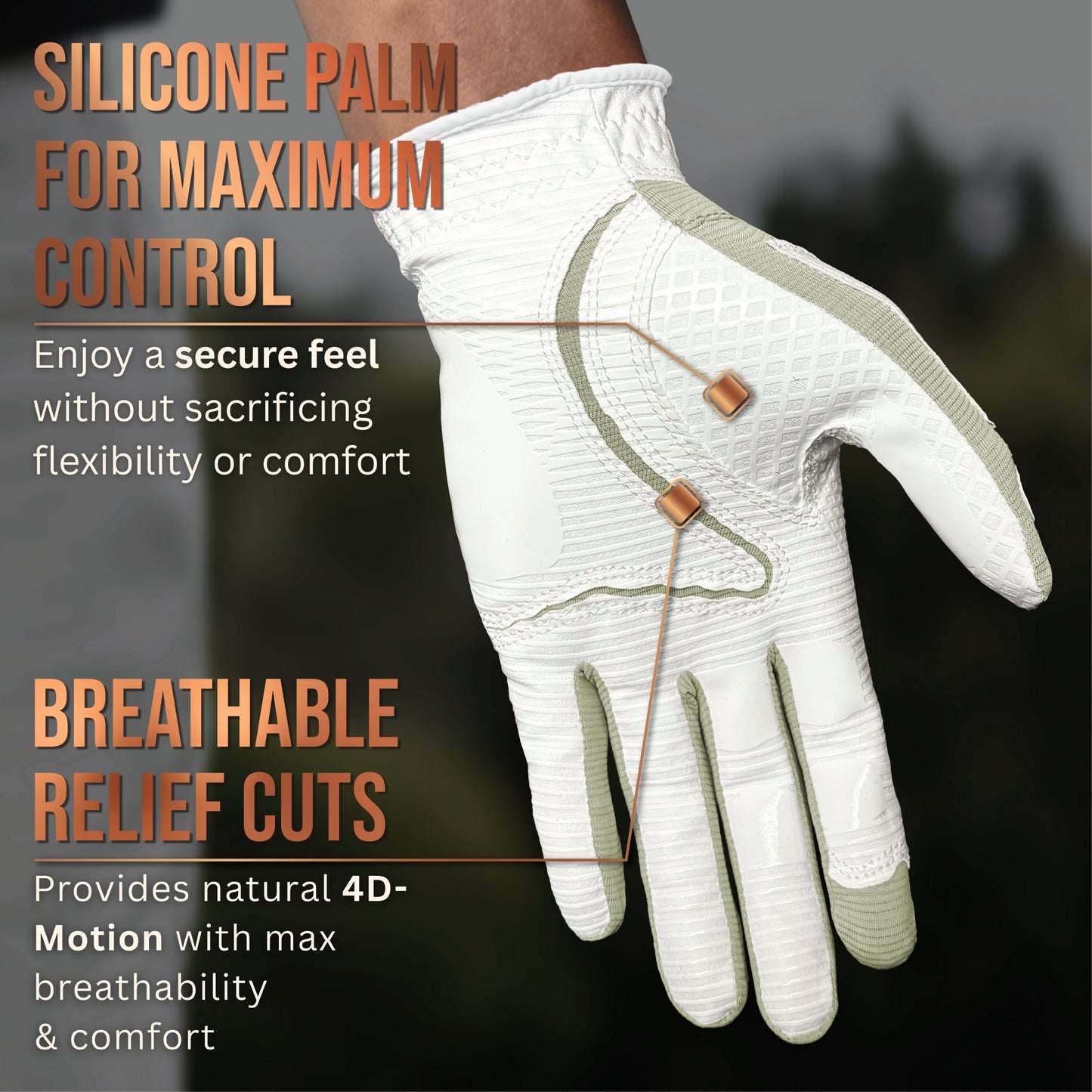 Copper Tech Plus Men's Golf Gloves [Worn on Right Hand]