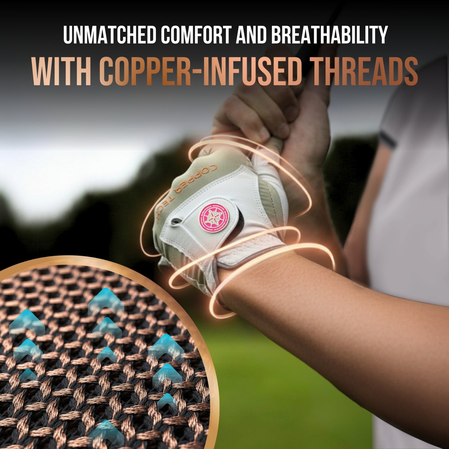 Copper Tech Plus Women's Golf Gloves [Worn on Left Hand]