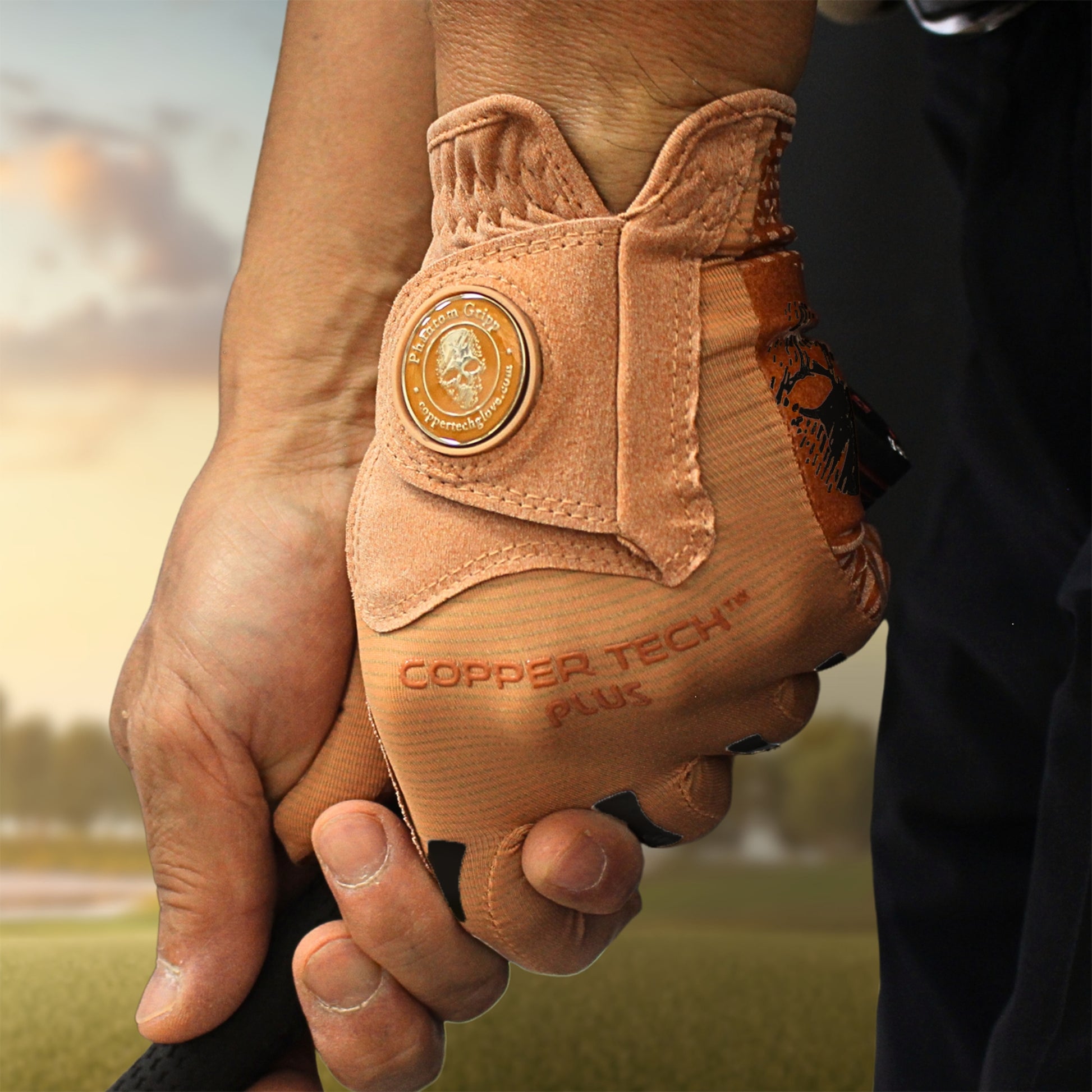 Men’s Copper Tech Plus golf glove right handed golfers for left hand skeleton grip	 