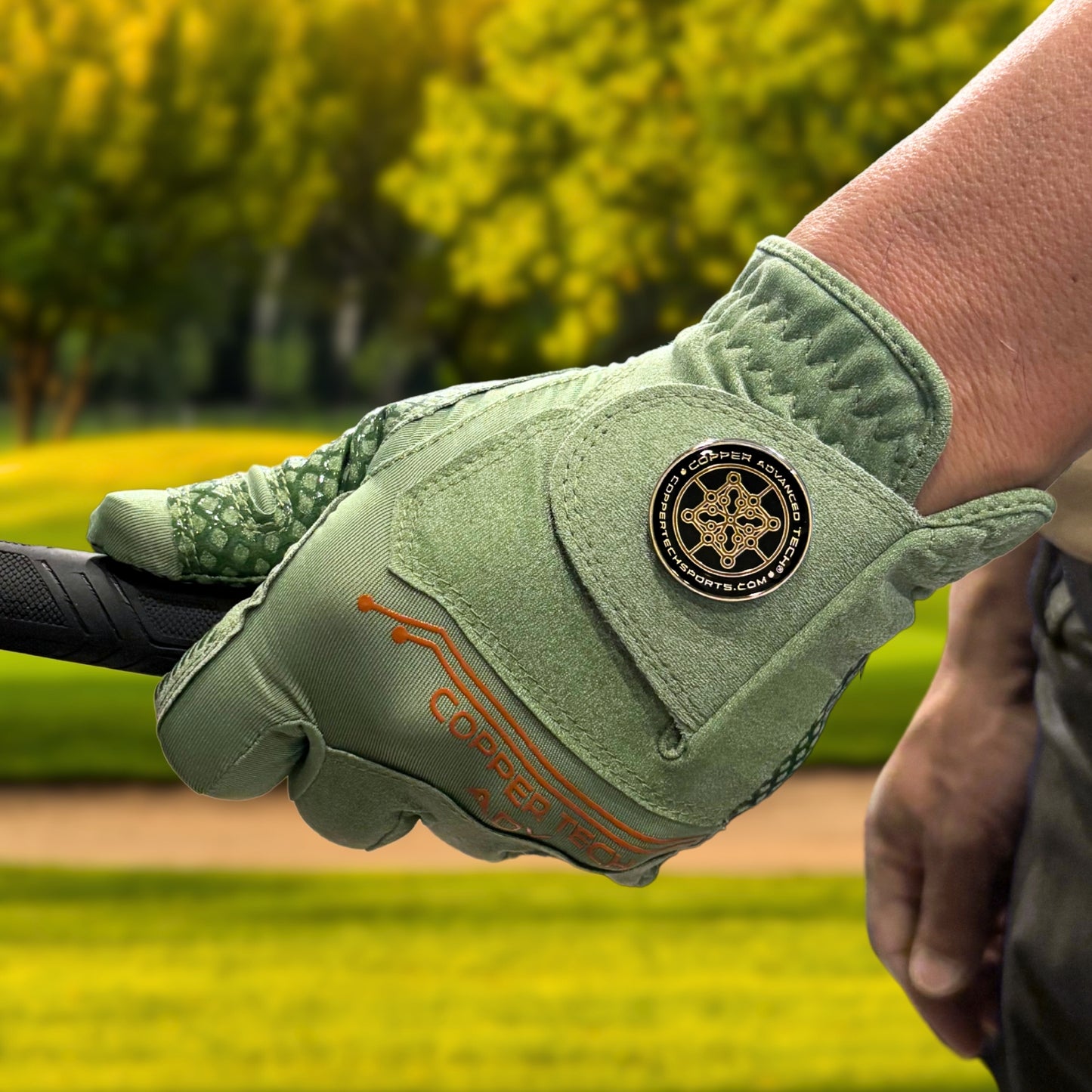 Copper Advanced Tech 2.0 Men's Golf Gloves [Worn on Left Hand]