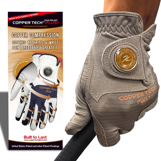 Copper Tech Plus Men's Golf Glove (Brown/Choco Brown)