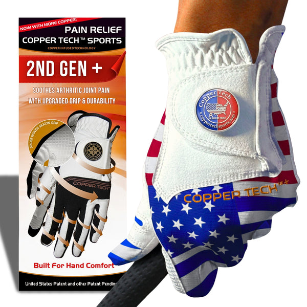 handschuhe usa Men's Patriotic USA Flag Golf Glove – Copper Tech Plus