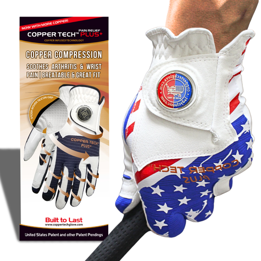 Copper Tech Plus Men's Golf Glove (USA Flag Edition)