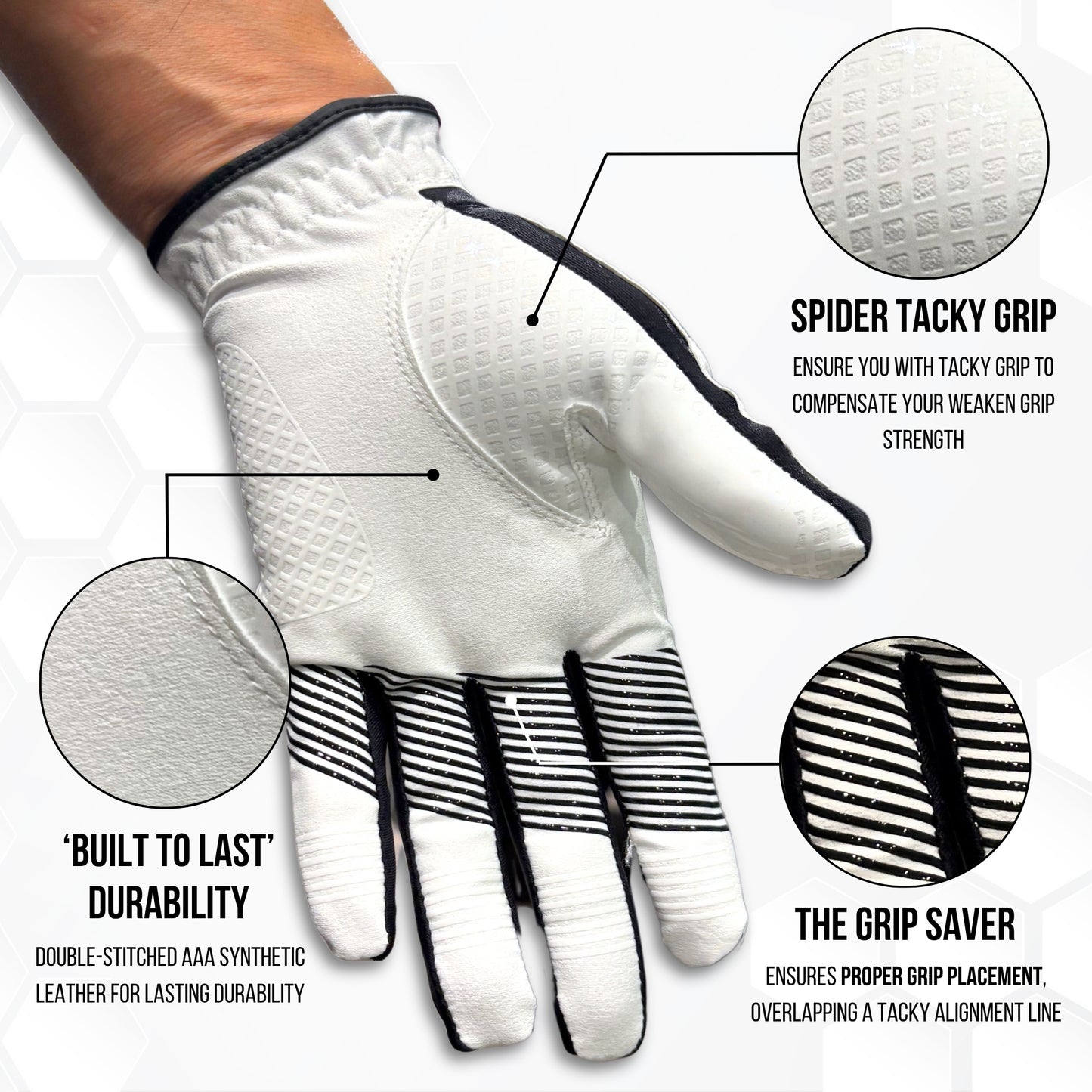 Copper Advanced Tech 2.0 Men's Golf Gloves [Worn on Right Hand]