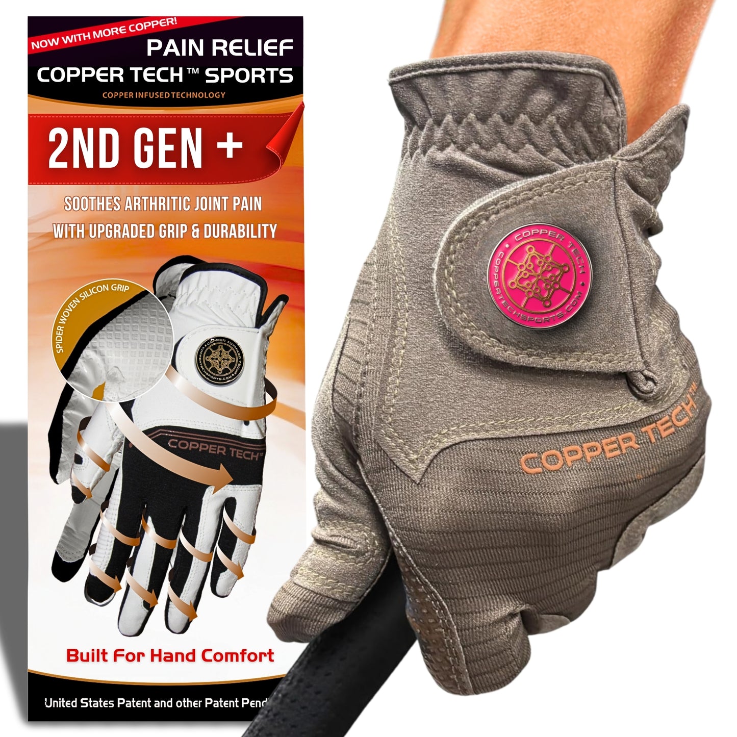 Copper Tech Plus Women's Golf Gloves [Worn on Left Hand]
