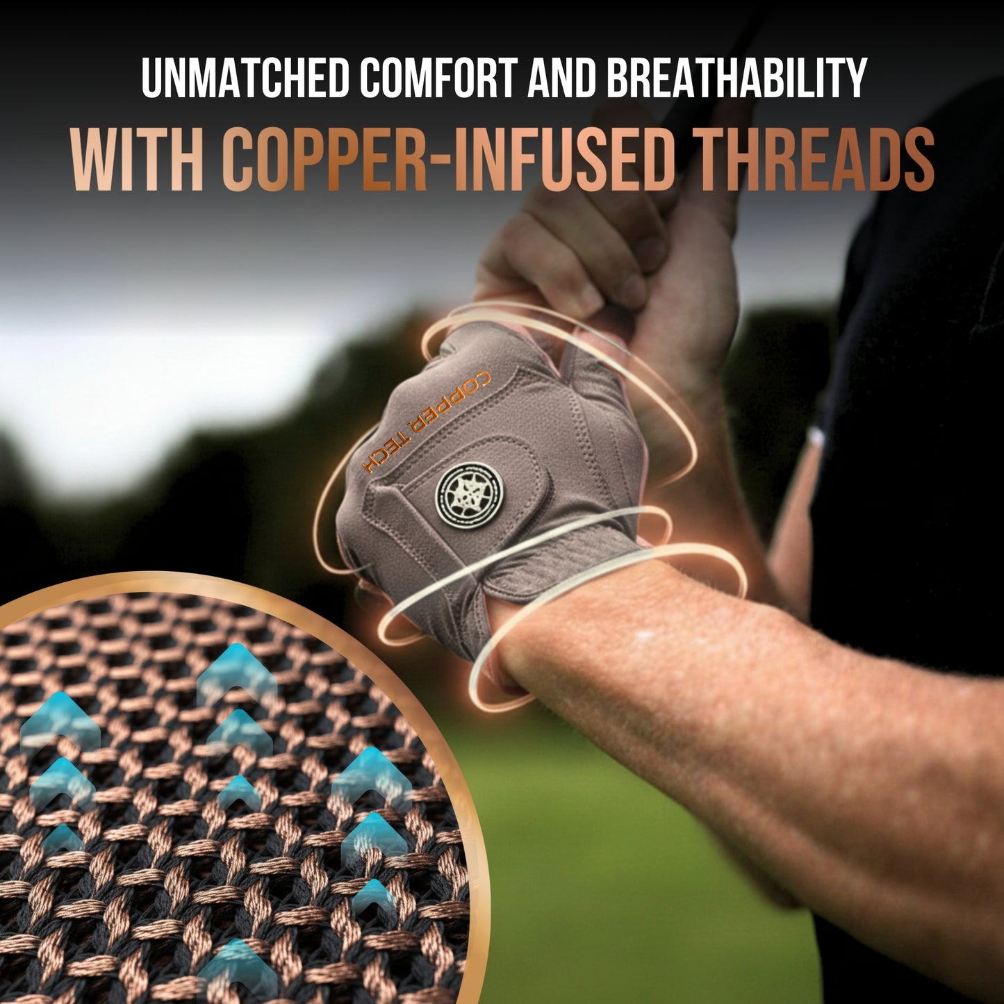 Copper Tech Plus Men's Golf Gloves [Worn on Left Hand]