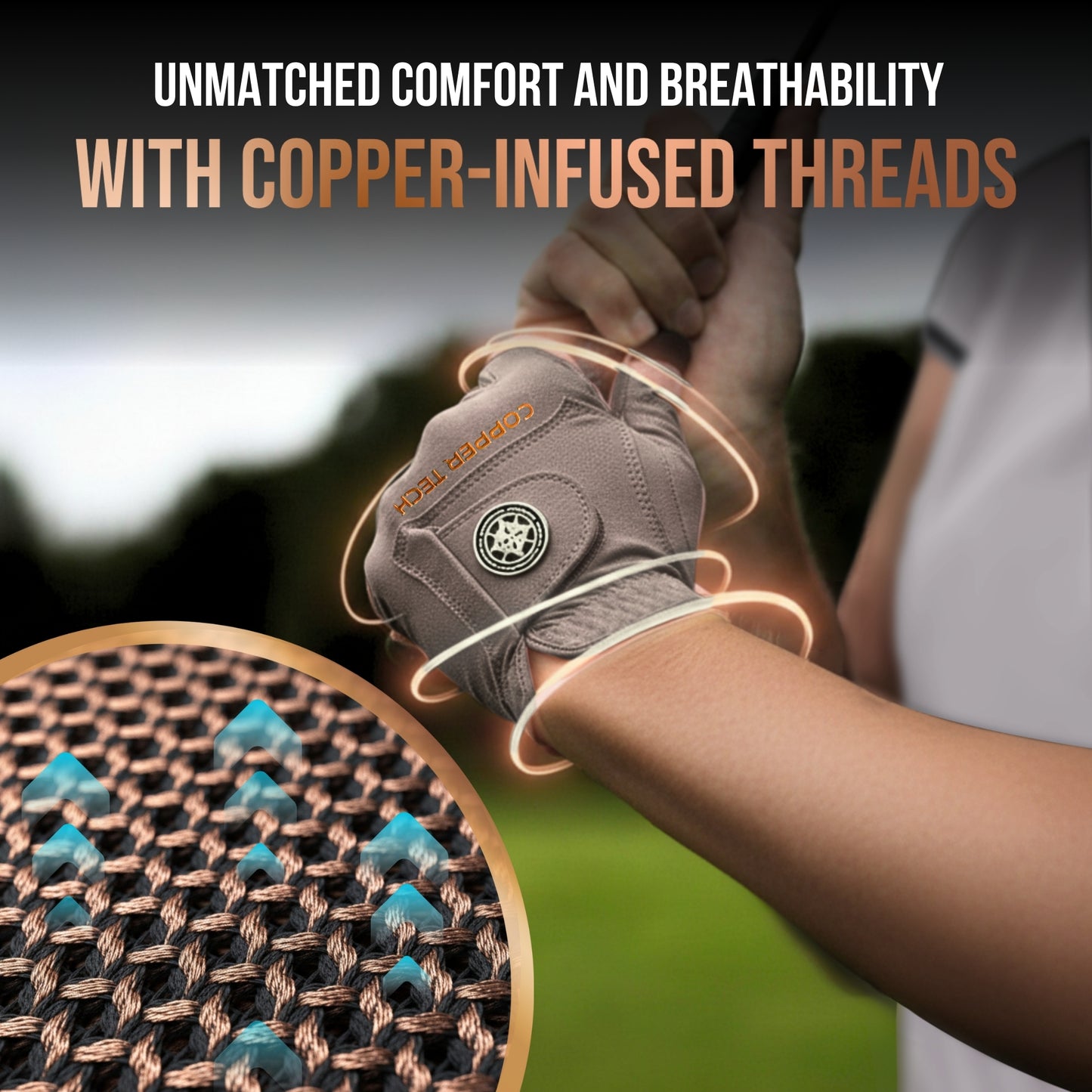 Copper Tech Plus Women's Golf Gloves [Worn on Left Hand]
