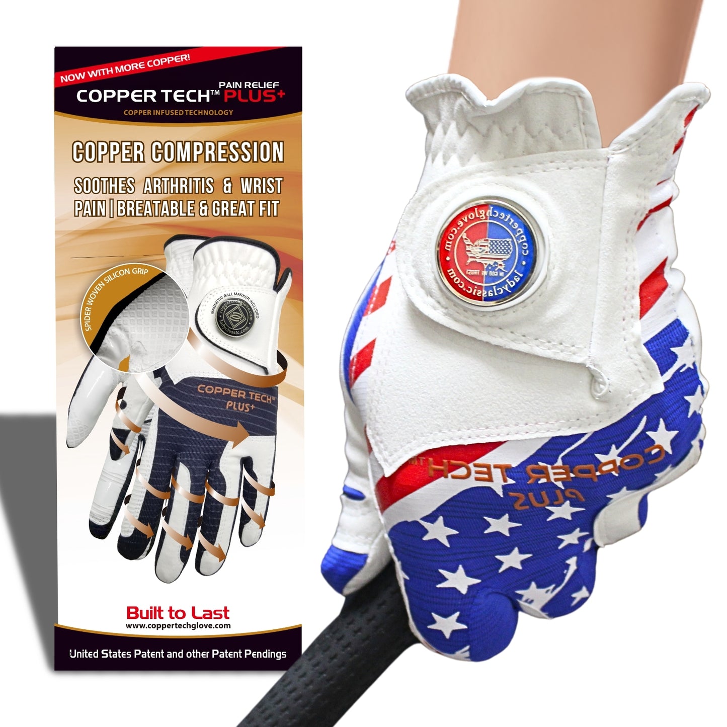 Copper Tech Plus Women's Golf Glove (USA Flag Edition)