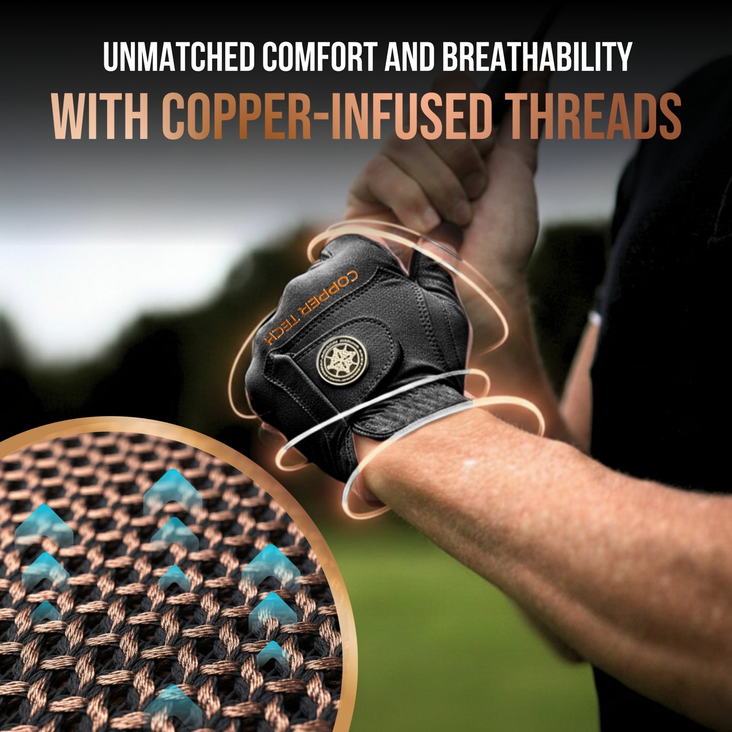 Copper Tech Plus Men's Golf Gloves [Worn on Left Hand]