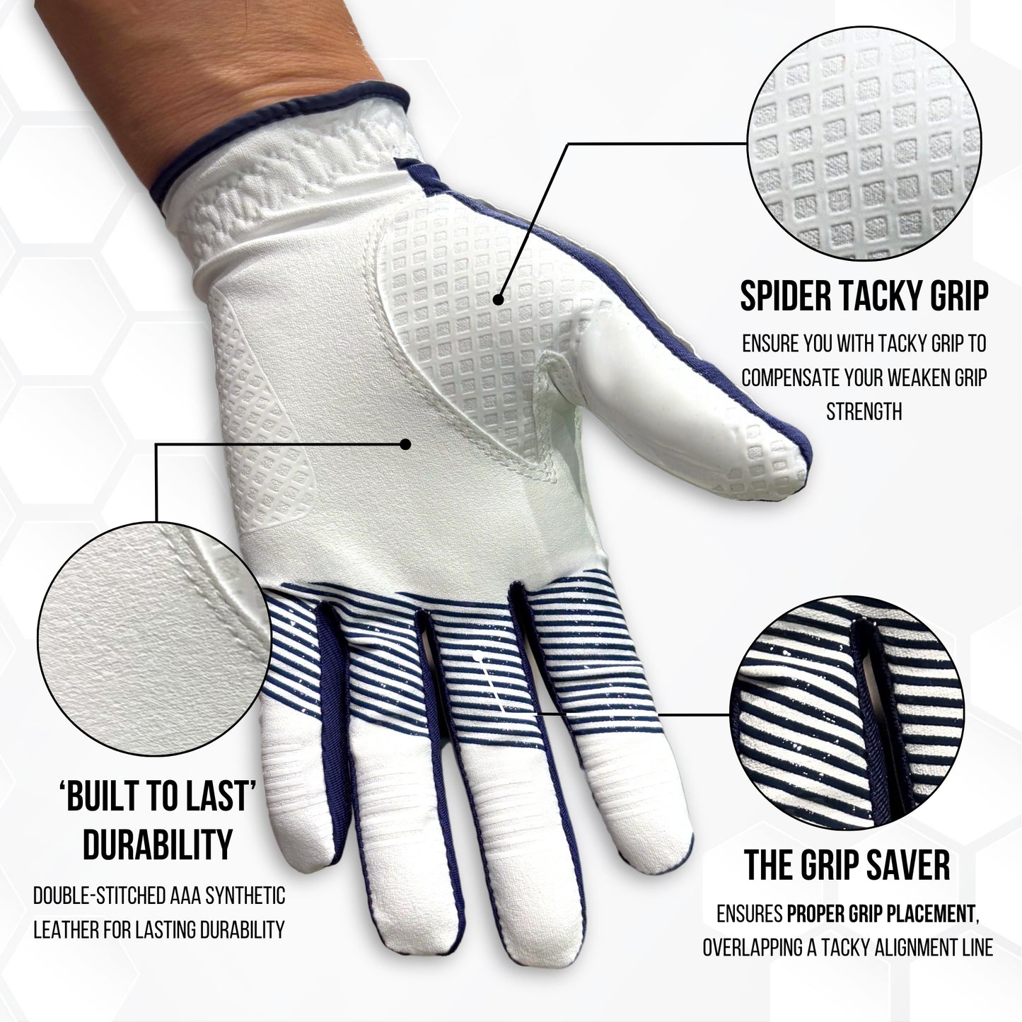 Copper Advanced Tech 2.0 Men's Golf Gloves [Worn on Left Hand]