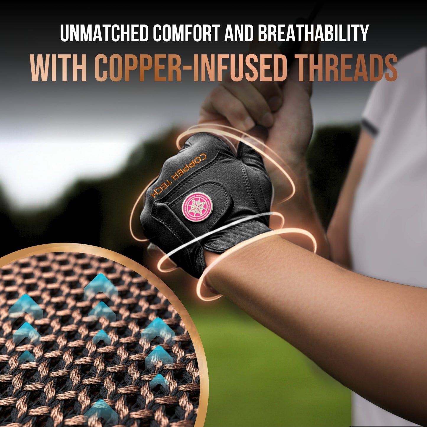 Copper Tech Plus Women's Golf Gloves [Worn on Left Hand]