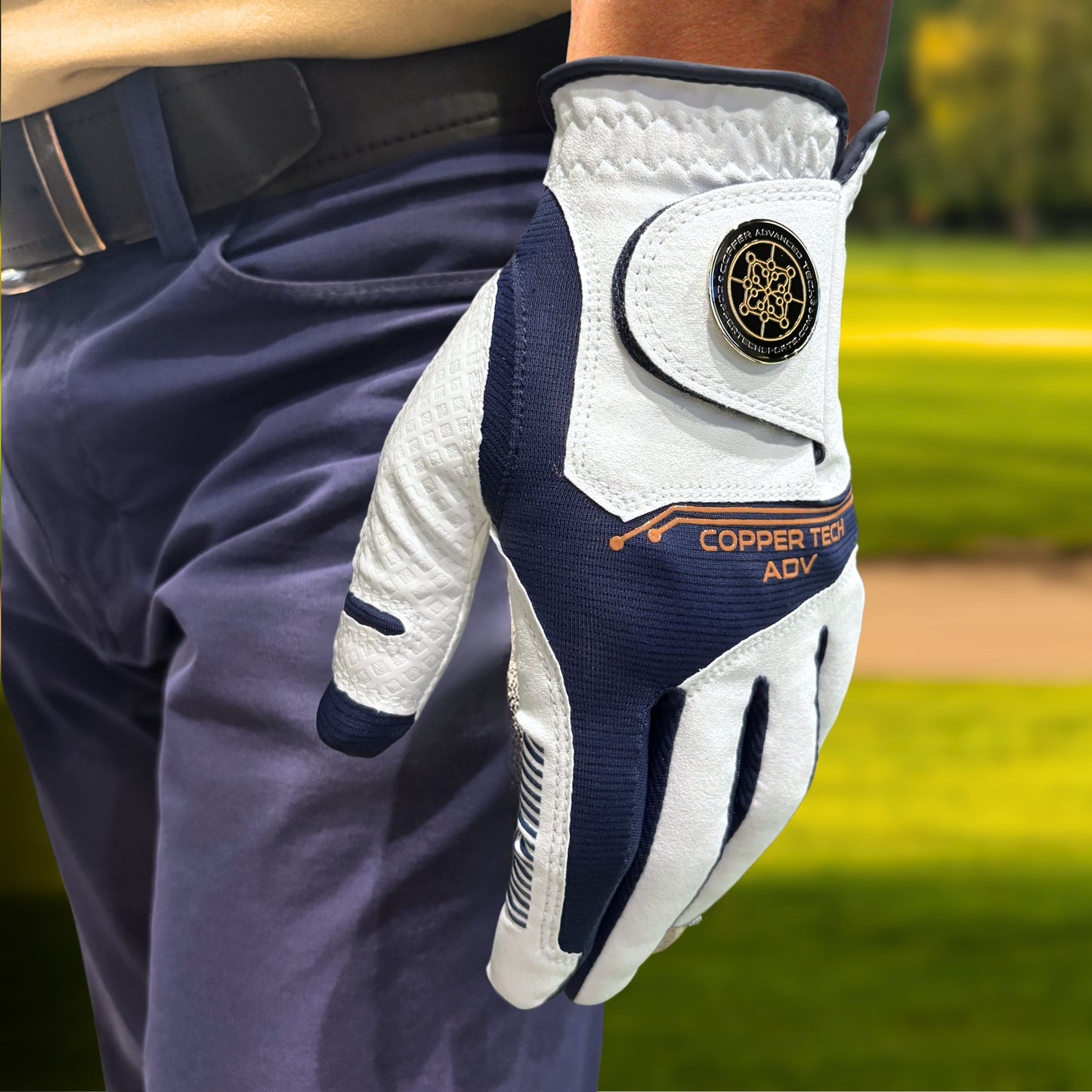 Copper Advanced Tech 2.0 Men's Golf Gloves [Worn on Right Hand]