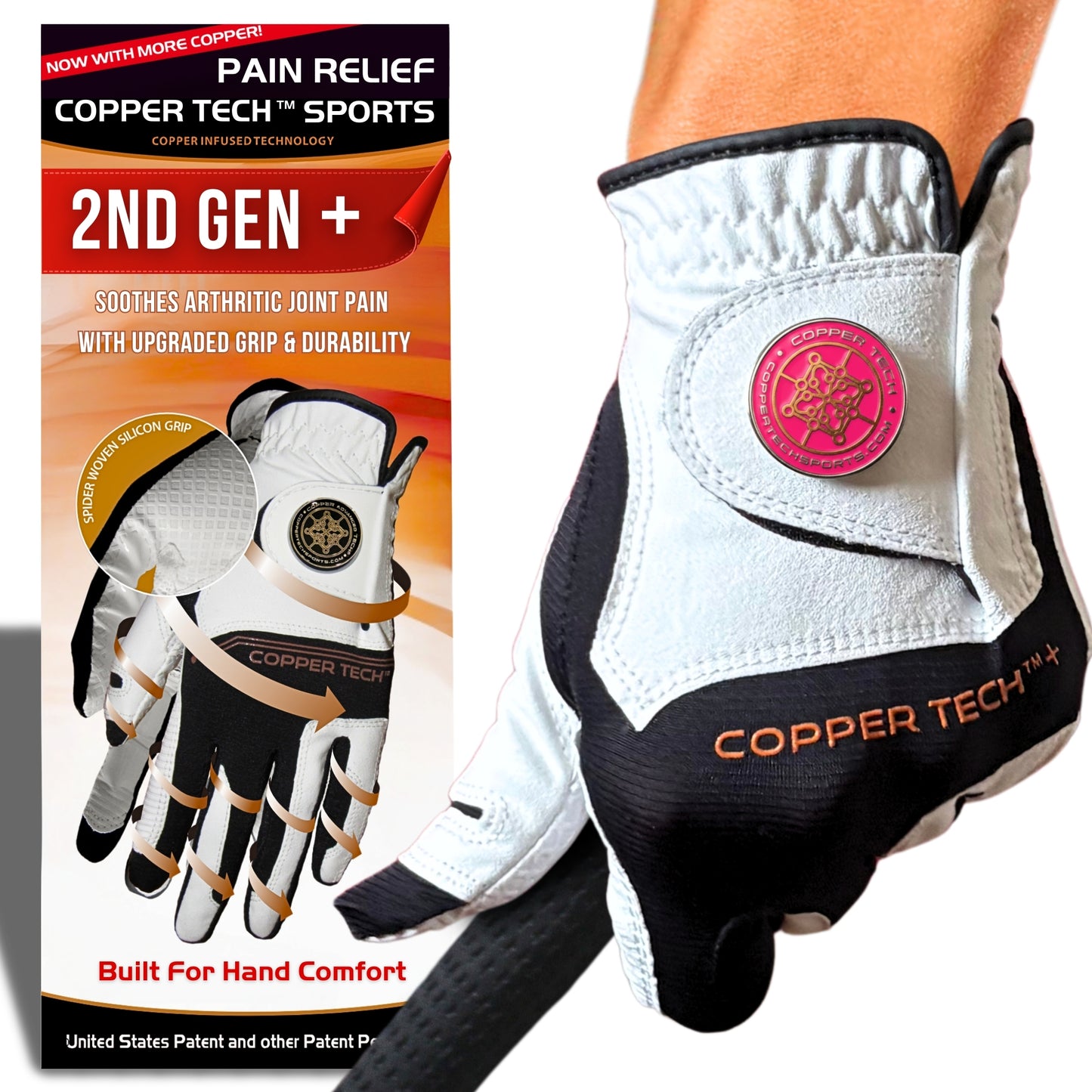 Copper Tech Plus Women's Golf Gloves [Worn on Left Hand]