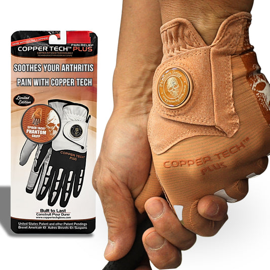 Copper Tech Plus golfing glove that has great compression on the joint