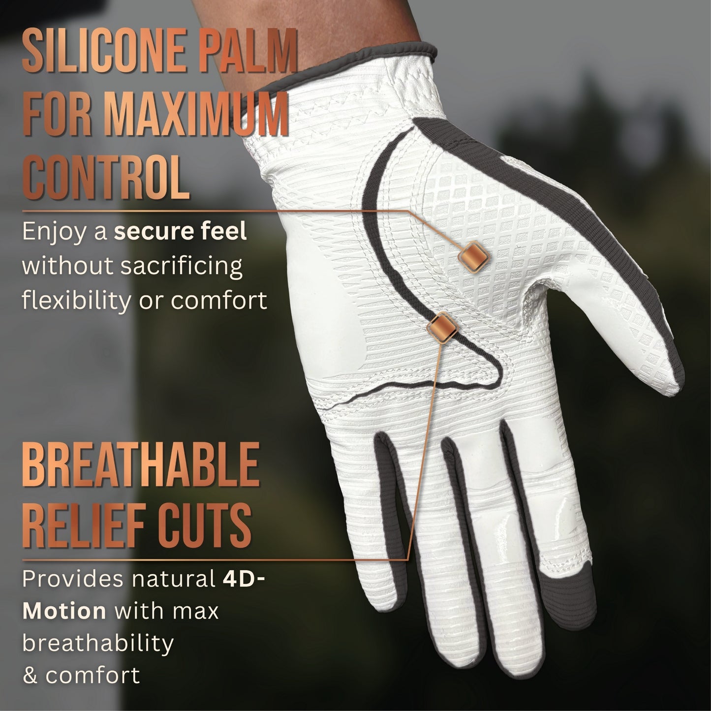 Copper Tech Plus Women's Golf Gloves [Worn on Left Hand]