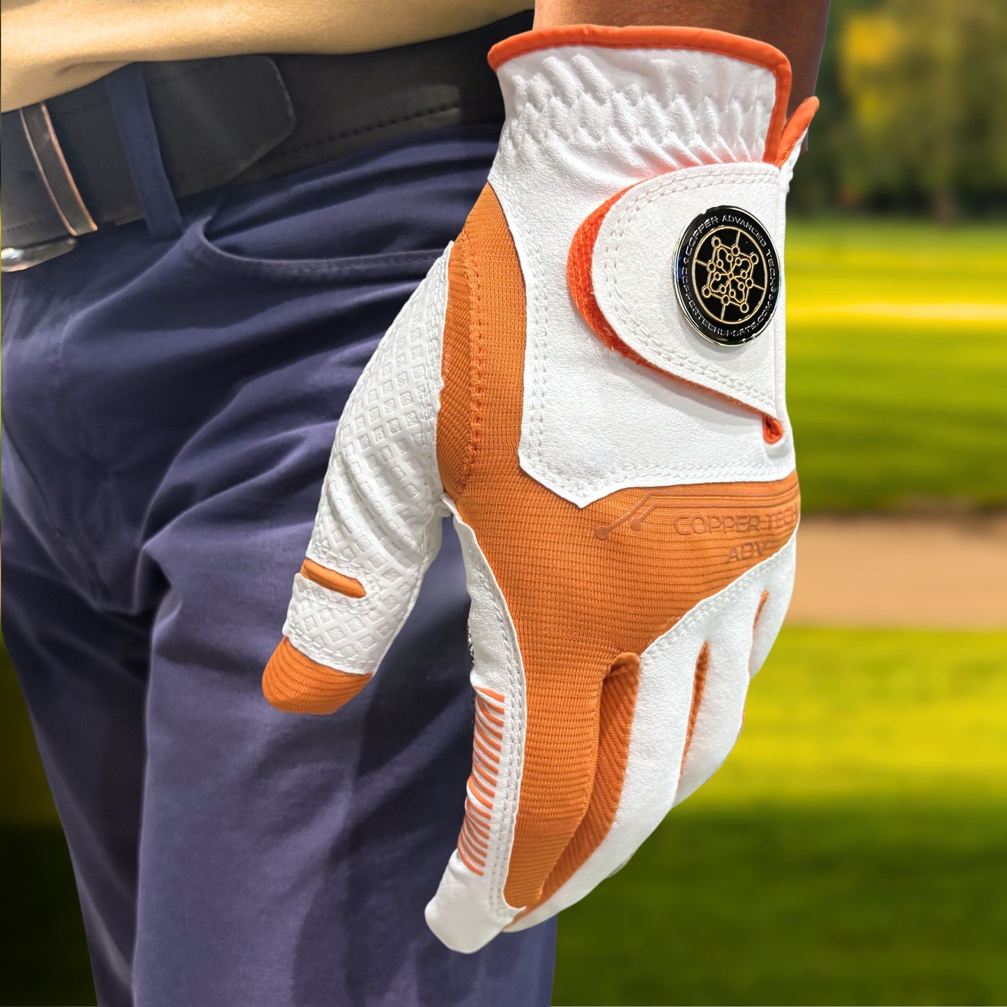 Copper Advanced Tech 2.0 Men's Golf Gloves [Worn on Left Hand]