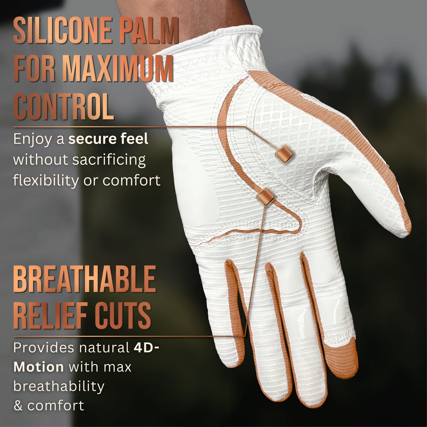 Copper Tech Plus Women's Golf Gloves [Worn on Left Hand]