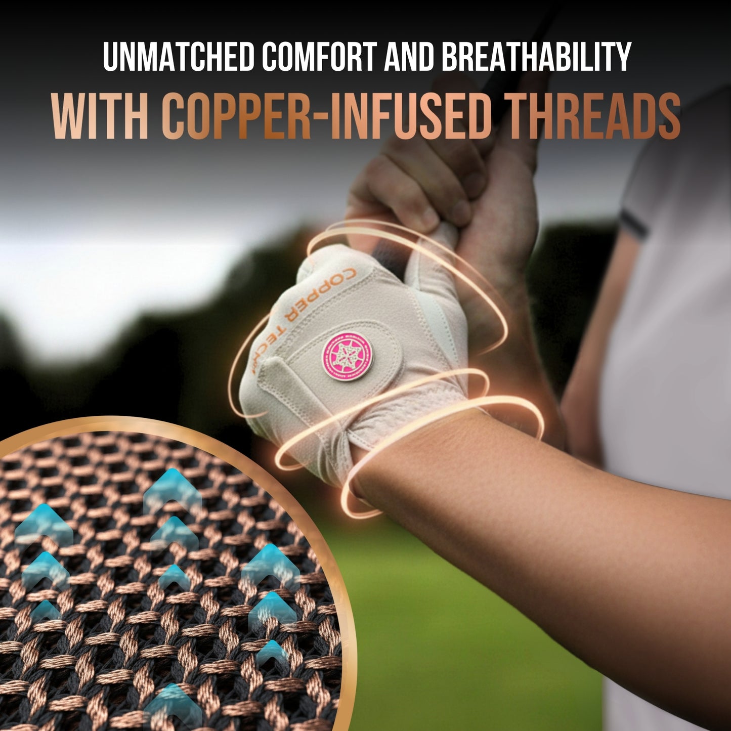 Copper Tech Plus Women's Golf Gloves [Worn on Left Hand]