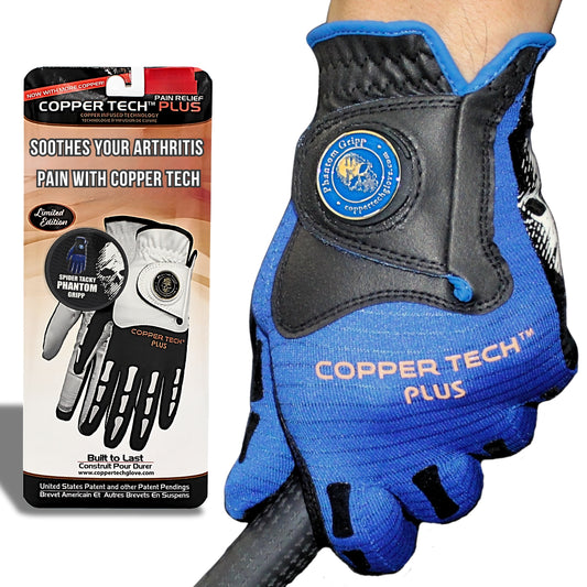 Copper Tech Golf Glove for men with ball marker, cool color, and copper compression
