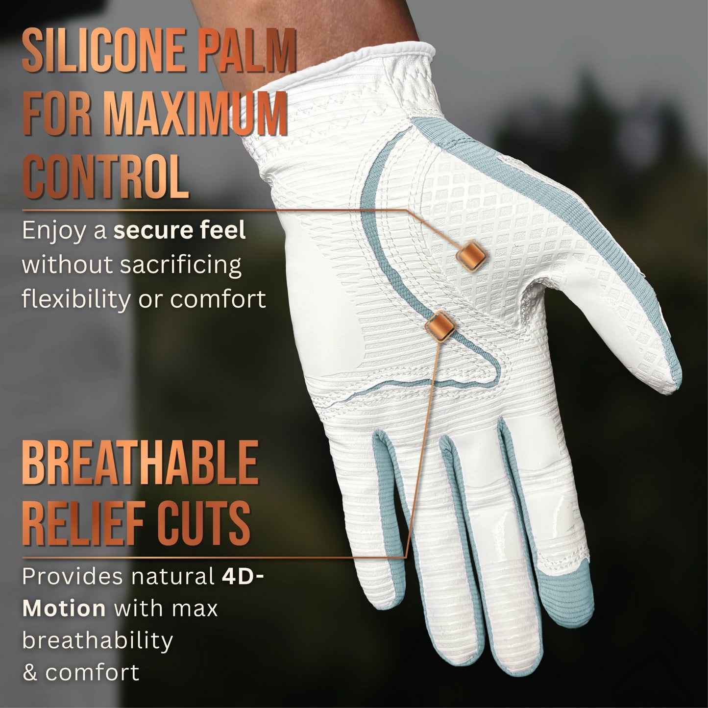 Copper Tech Plus Women's Golf Gloves [Worn on Left Hand]
