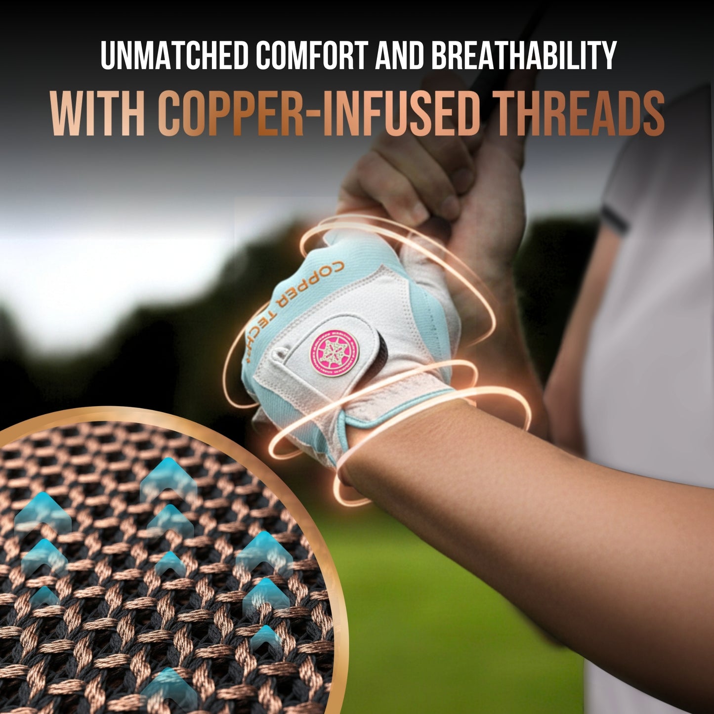 Copper Tech Plus Women's Golf Gloves [Worn on Left Hand]