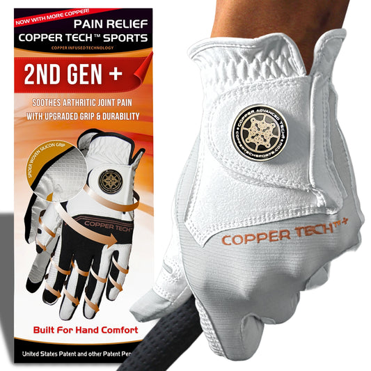 Copper Tech Plus Men's Golf Glove (White/Gray)