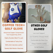 Men’s Skeleton blue Copper Tech Plus golf glove right handed golfers for left hand 	 