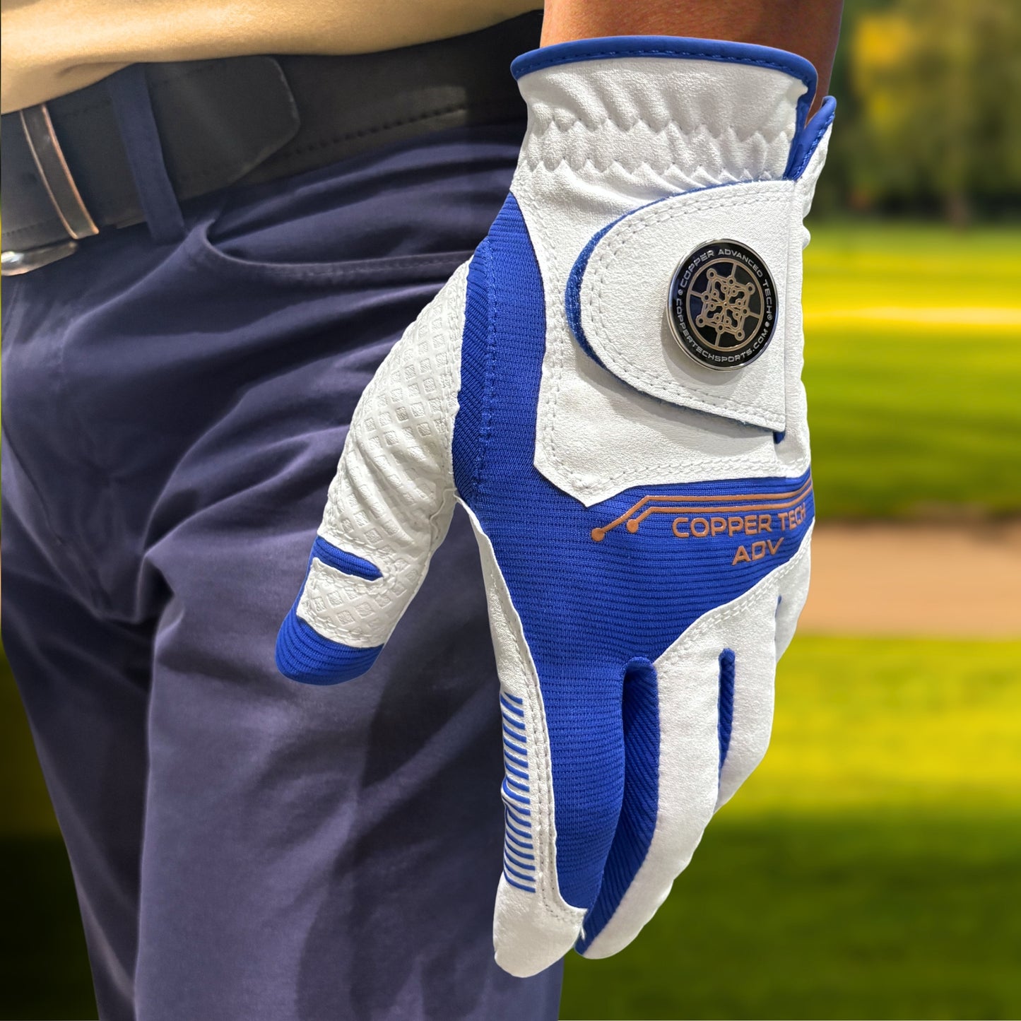 Copper Advanced Tech 2.0 Men's Golf Gloves [Worn on Right Hand]