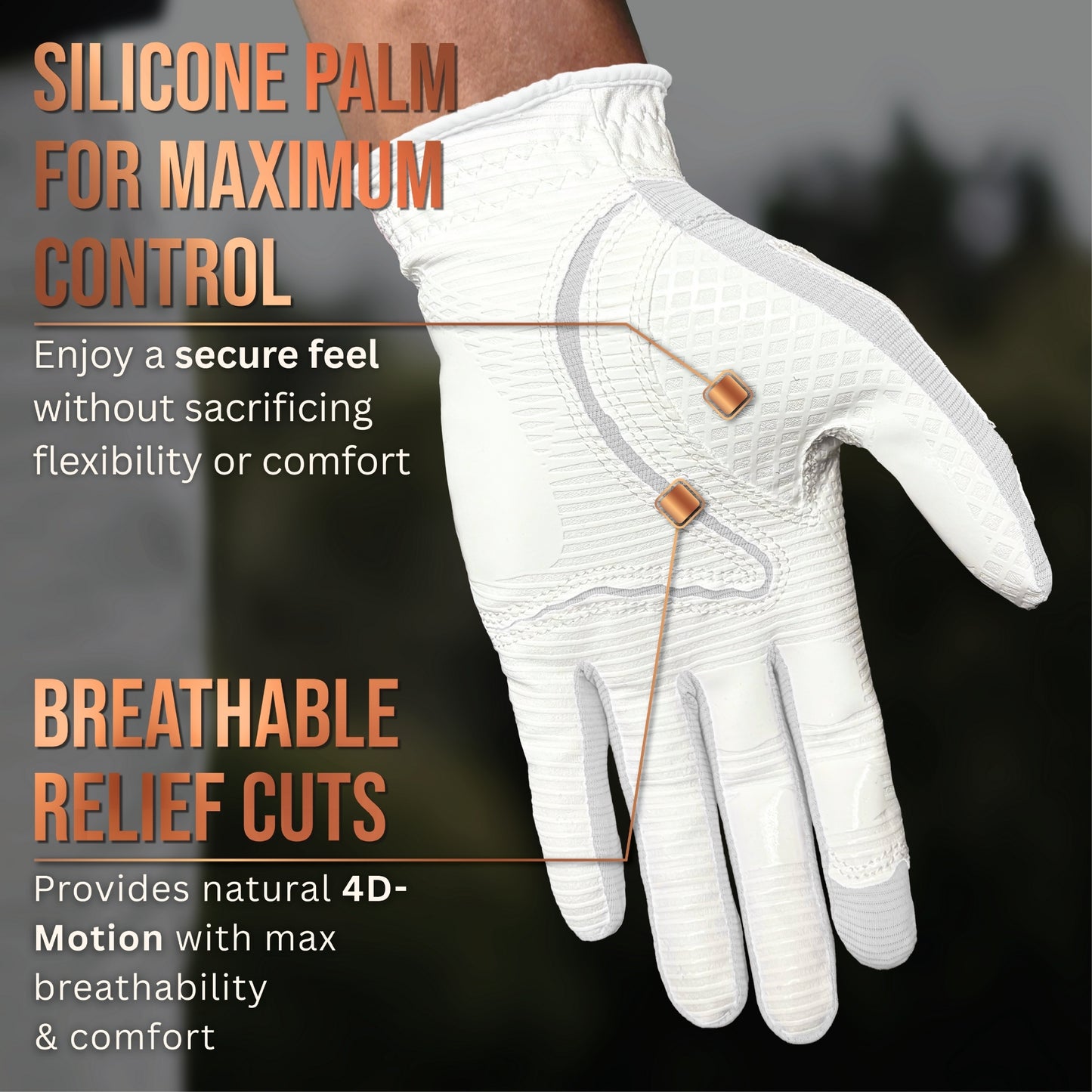 Copper Tech Plus Women's Golf Gloves [Worn on Left Hand]