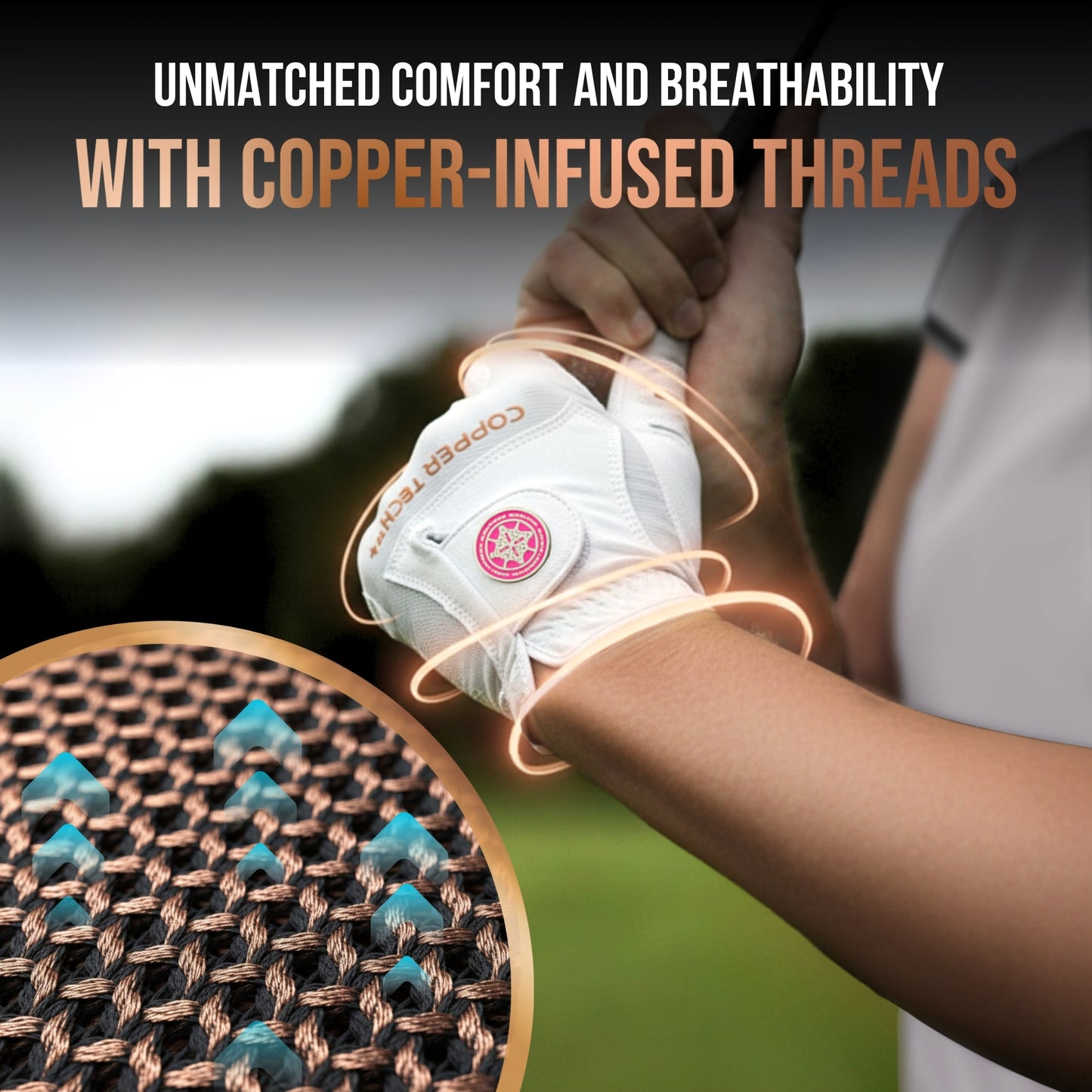 Copper Tech Plus Women's Golf Gloves [Worn on Left Hand]