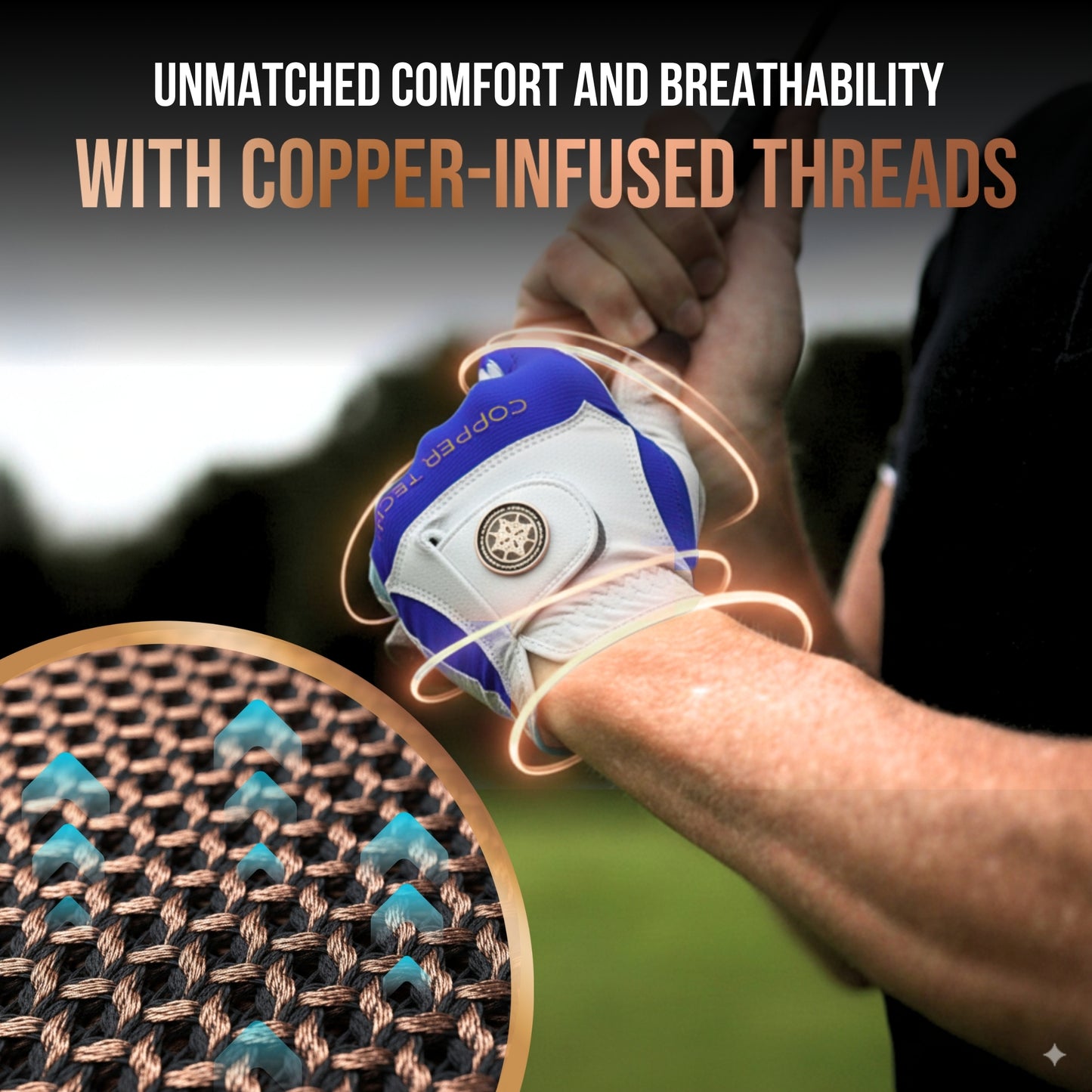 Copper Tech Plus Men's Golf Gloves [Worn on Right Hand]