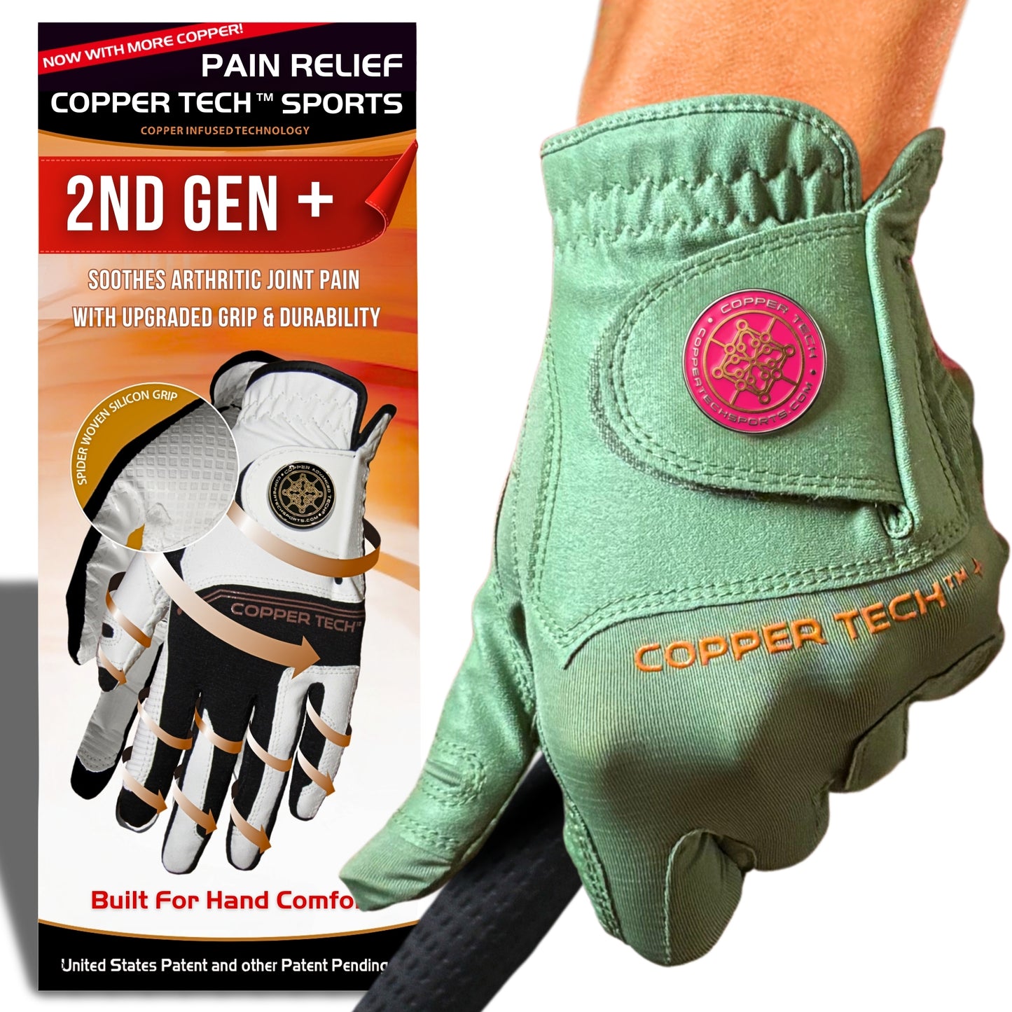 Copper Tech Plus Women's Golf Gloves [Worn on Left Hand]