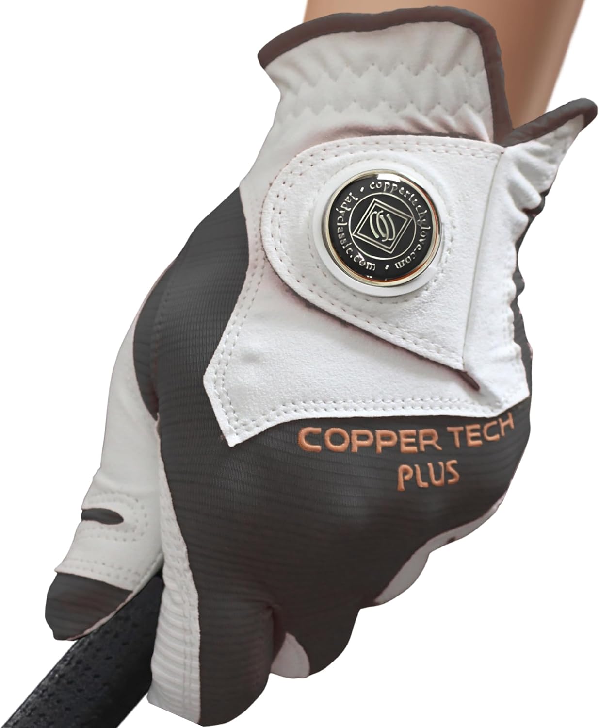 Copper Tech Plus Women's Golf Glove Worn on Right Hand