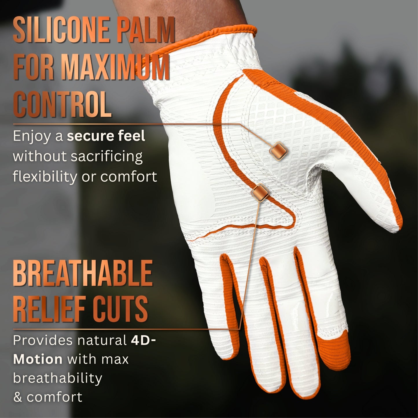 Copper Tech Plus Men's Golf Gloves [Worn on Left Hand]