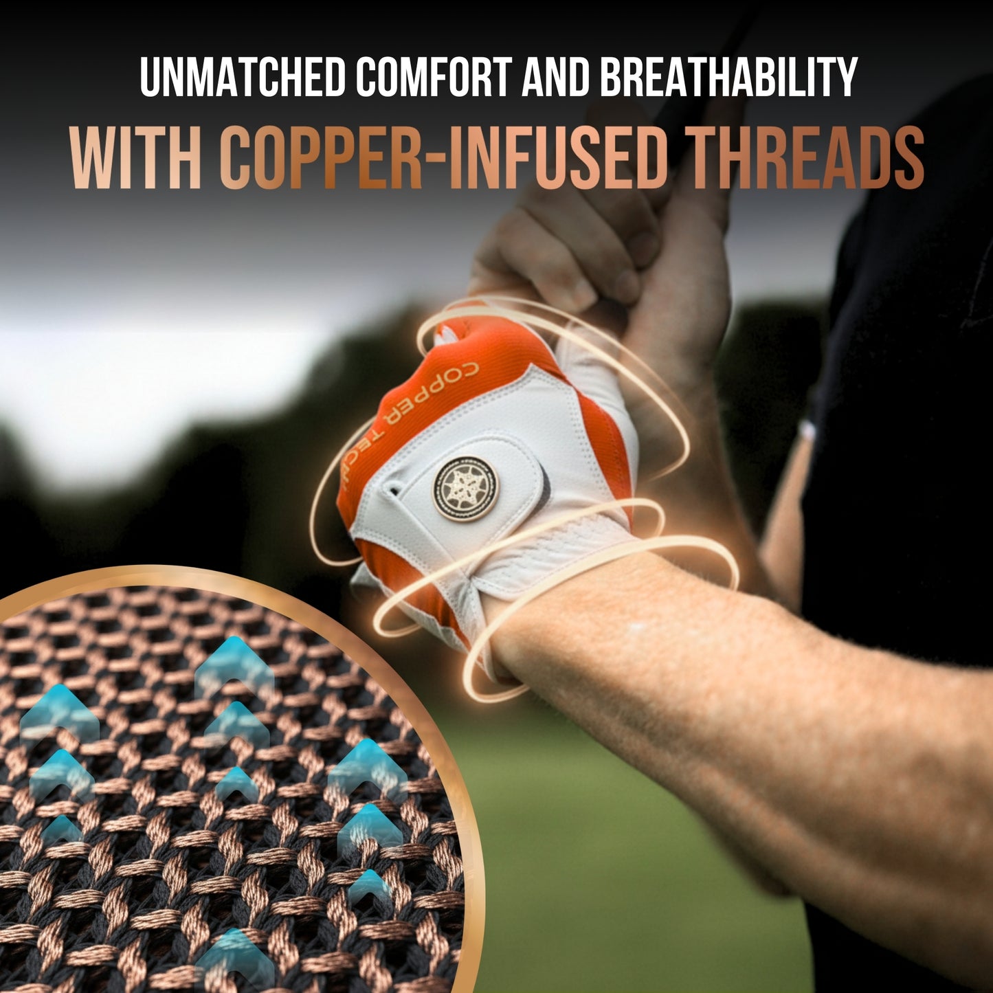 Copper Tech Plus Men's Golf Gloves [Worn on Right Hand]