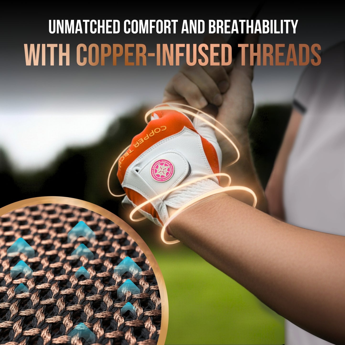 Copper Tech Plus Women's Golf Gloves [Worn on Left Hand]