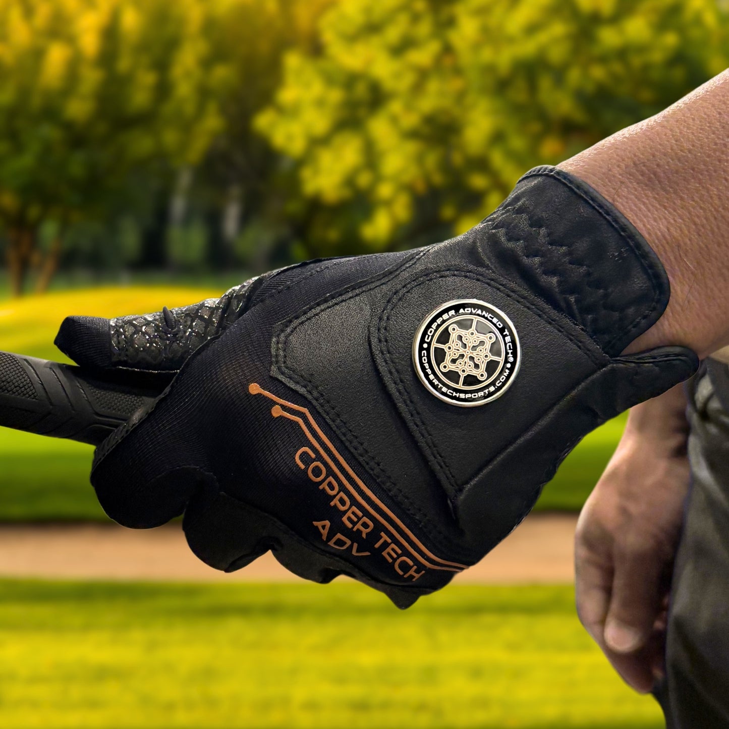Copper Advanced Tech 2.0 Men's Golf Gloves [Worn on Right Hand]