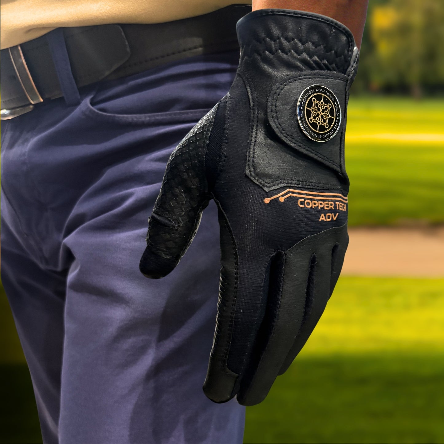 Copper Advanced Tech 2.0 Men's Golf Gloves [Worn on Right Hand]