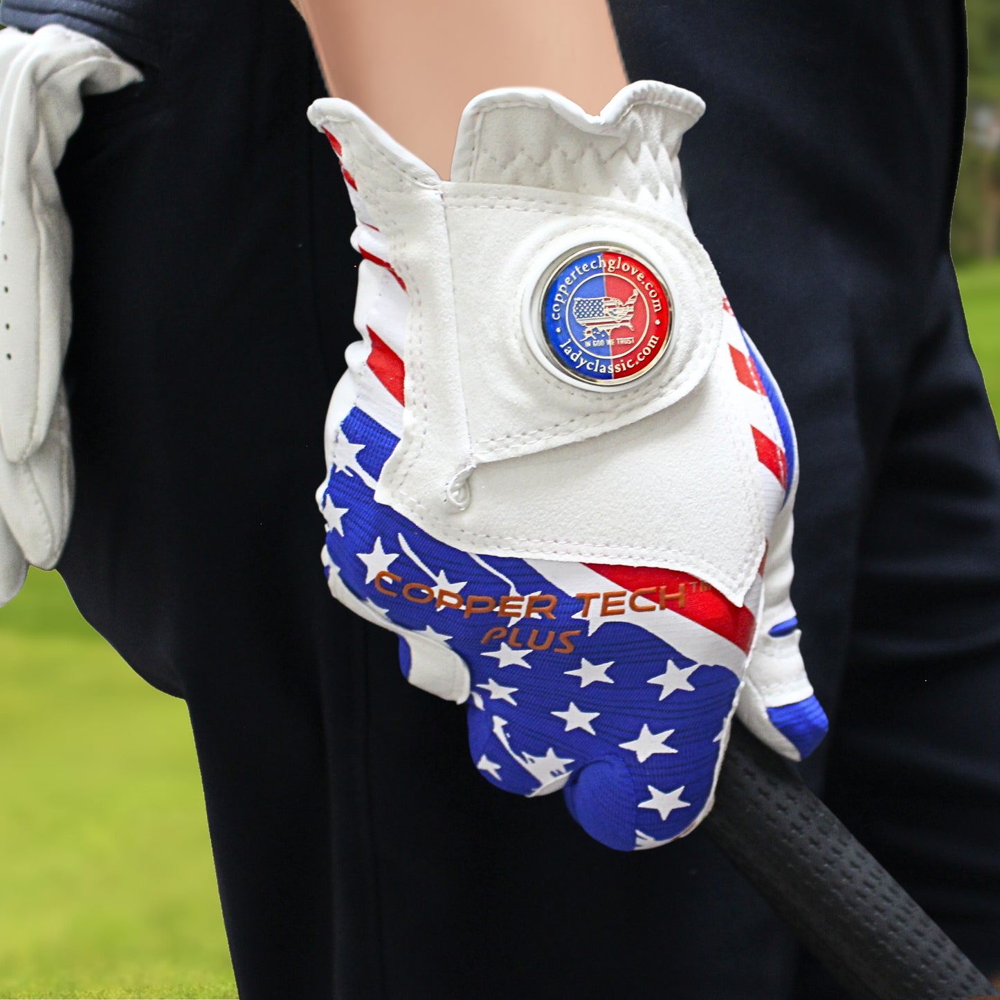 Copper Tech Plus Women's Golf Glove (USA Flag Edition)