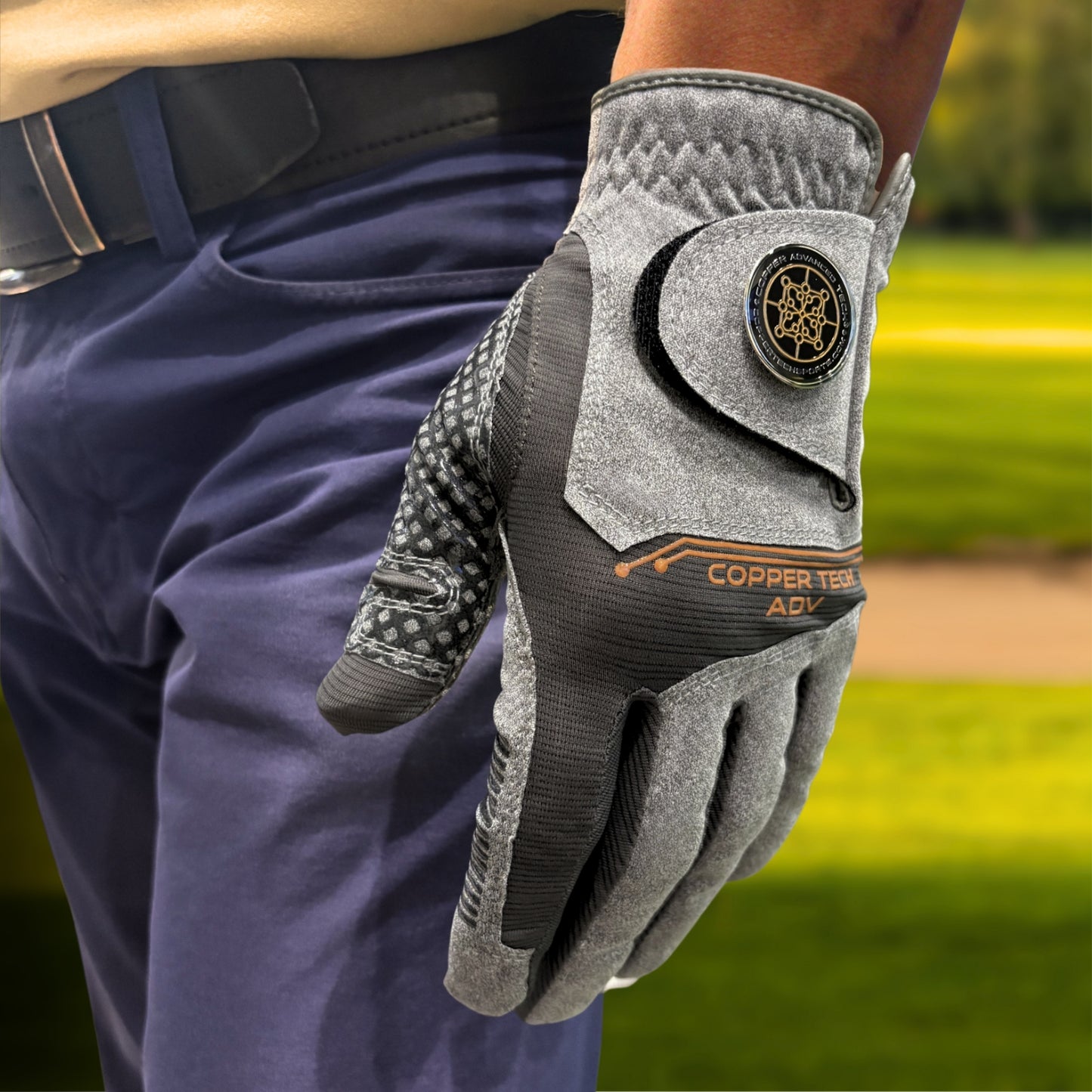 Copper Advanced Tech 2.0 Men's Golf Gloves [Worn on Left Hand]